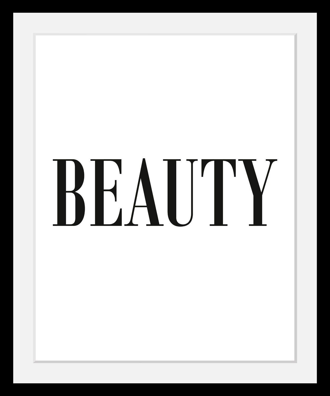 queence Bild "Beauty", Schwarz-Weiß-Schriftzug-Motivationsbilder-Fashion, H günstig online kaufen