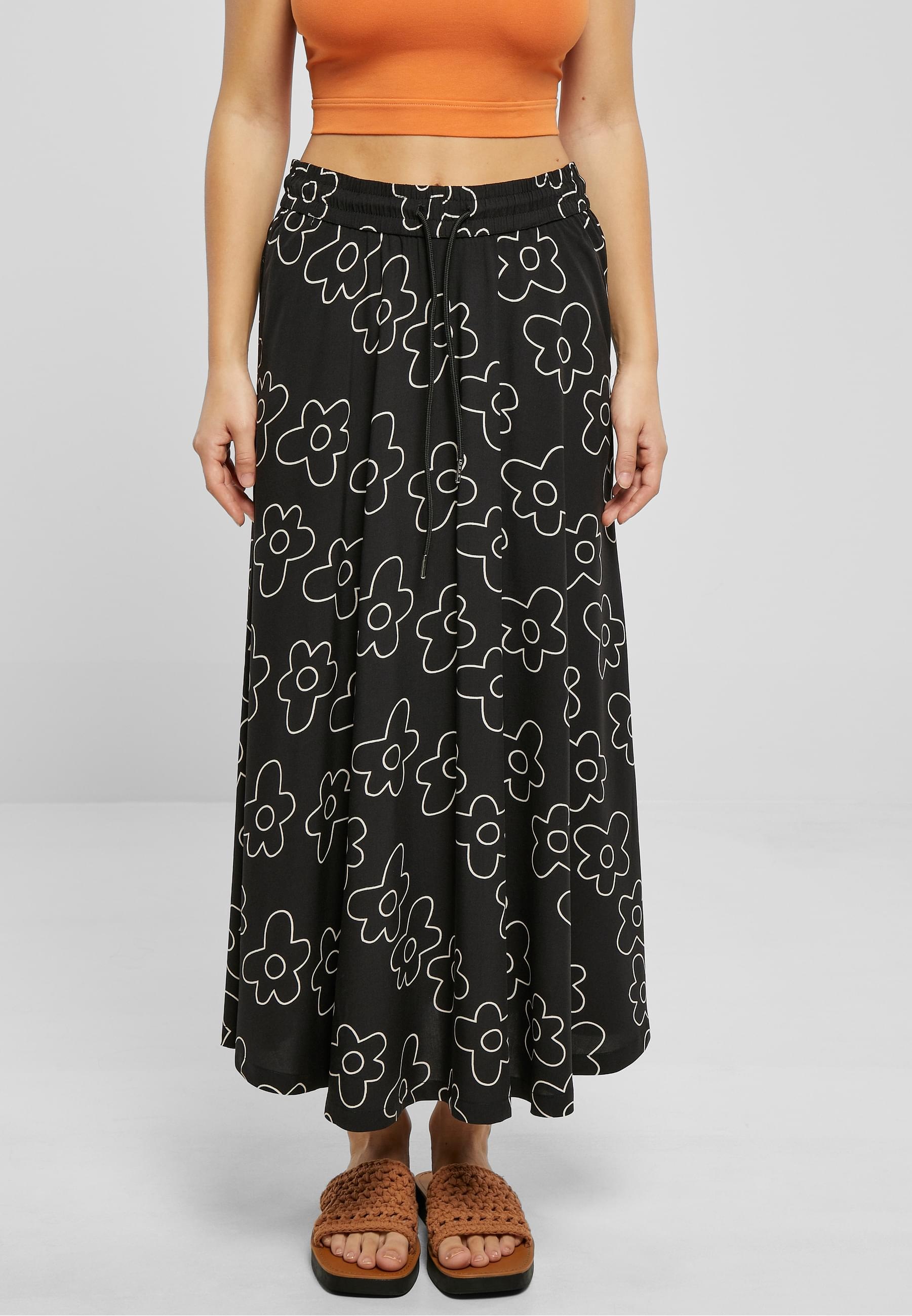 URBAN CLASSICS Jerseyrock »Urban Classics Damen Ladies Viscose Midi Skirt«, (1 tlg.)