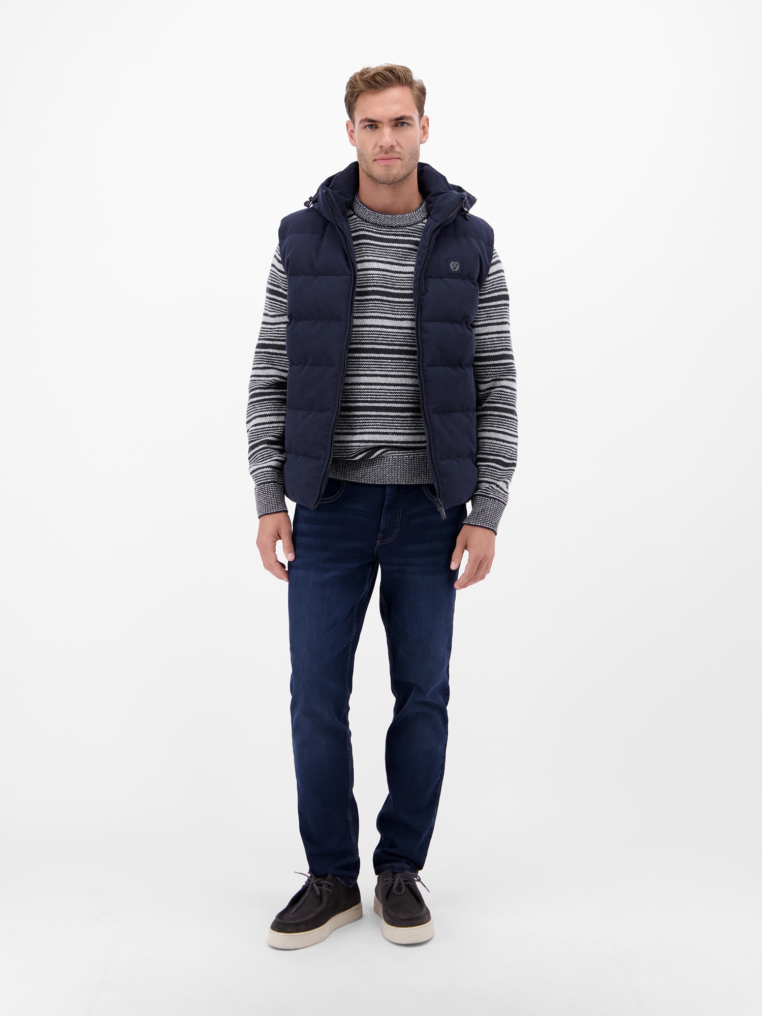 LERROS Strickpullover »LERROS Herren Crewneck-Stricker, gestreift«