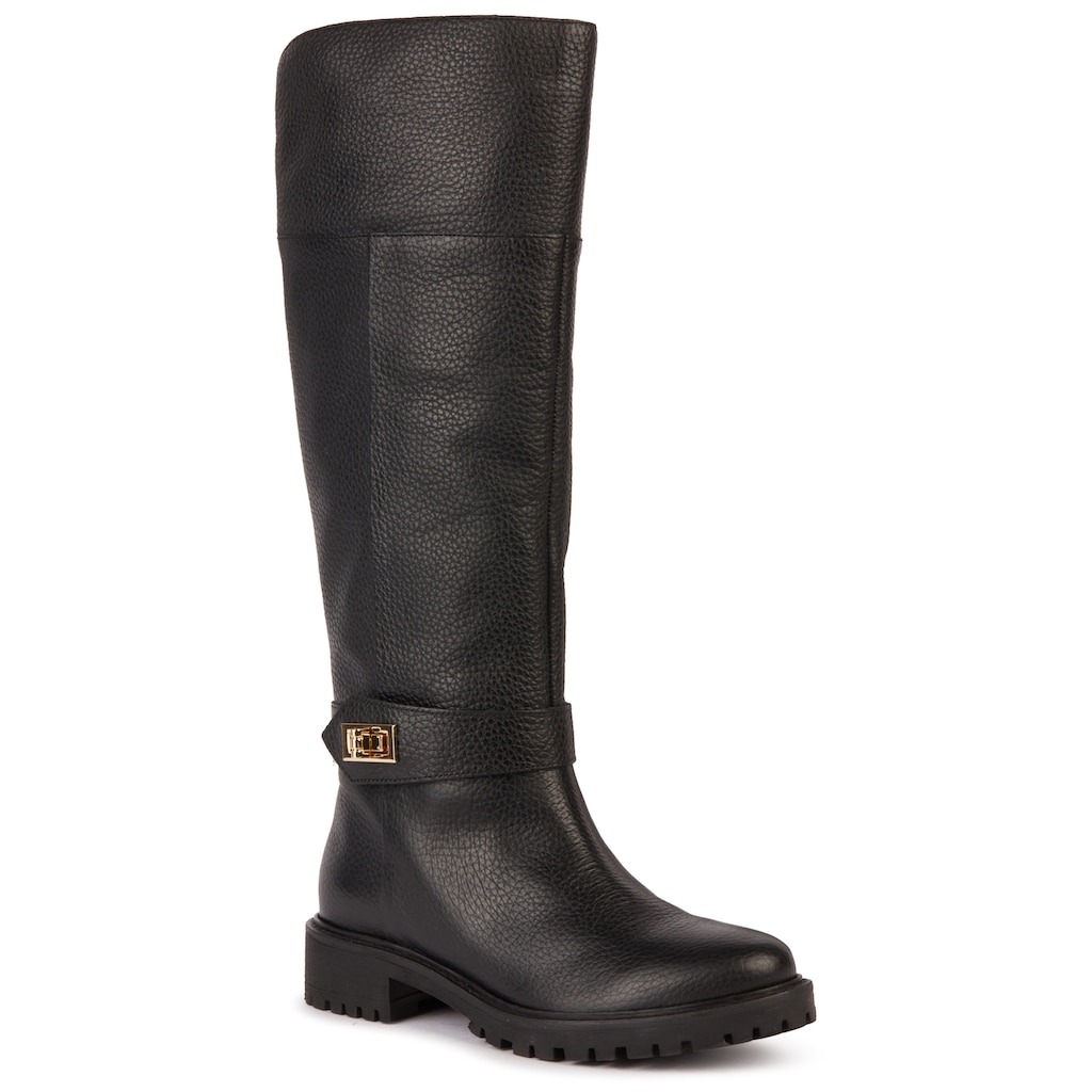 Geox Stiefel »D HOARA«, Langschaft Stiefel, Festtagsschuh, Elegante Stiefel mit Reißverschluss