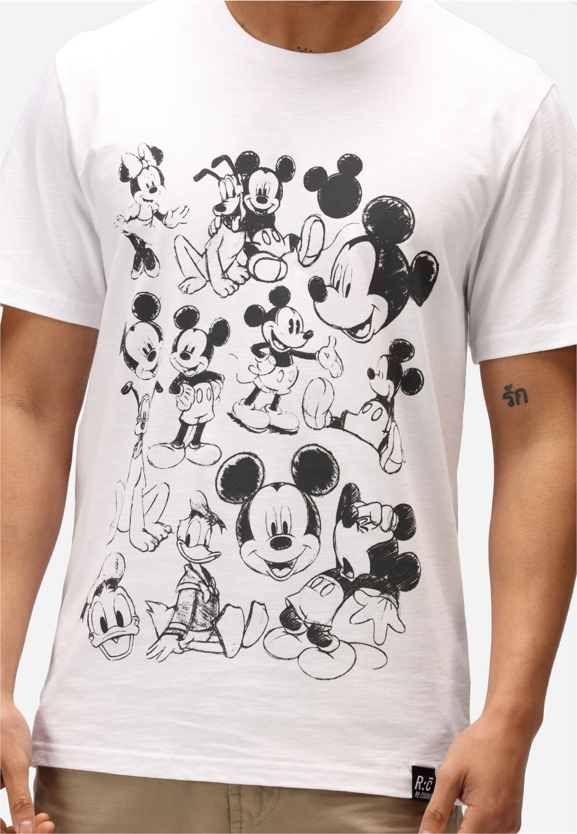 Recovered T-Shirt »Disney Mickey and Friends Sketch«, (1 tlg.), mit tollem Mickey Mouse und Freunden-Print