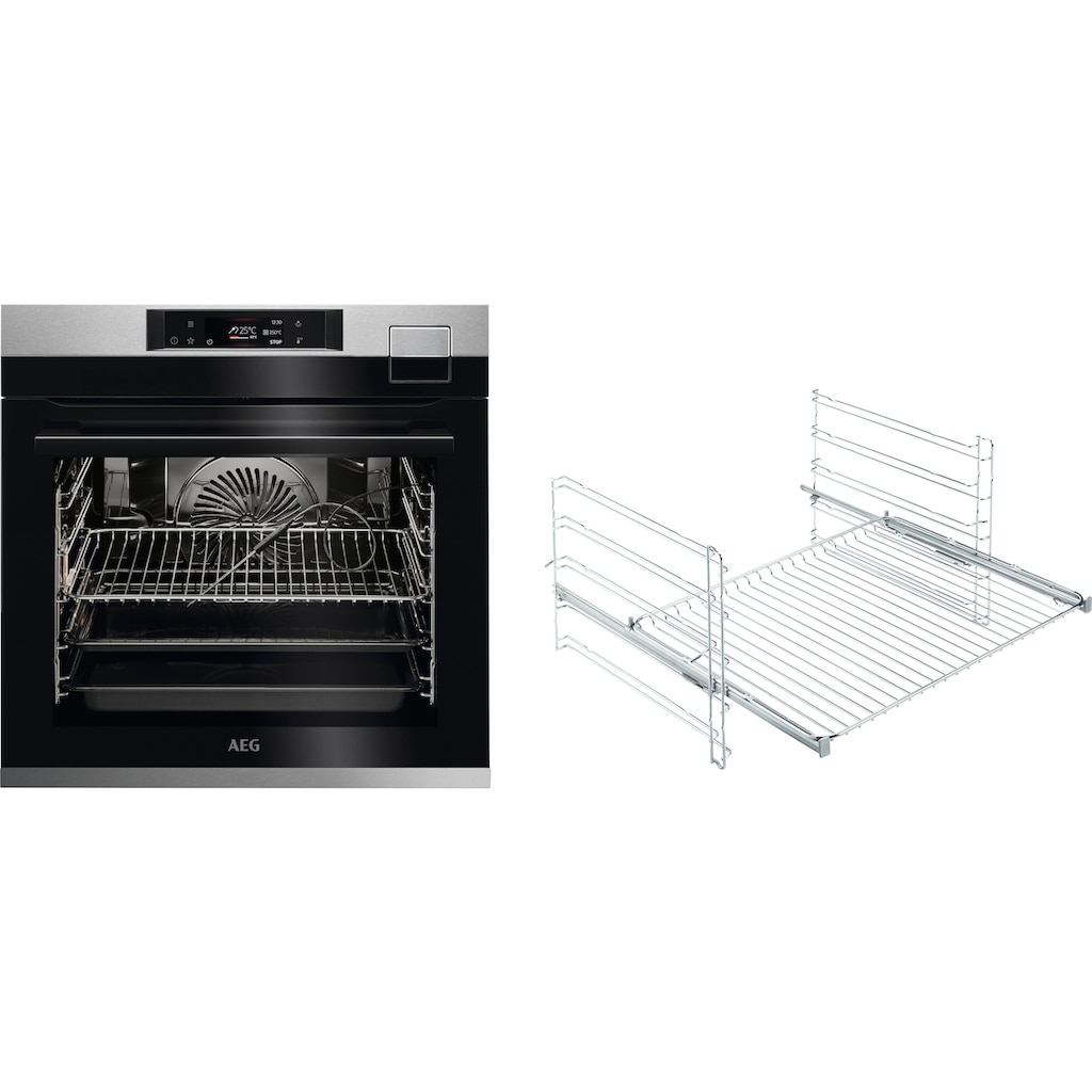 AEG Einbaubackofen »BSE79228BM«, 9000, BSE79228BM, mit Vollauszug, Steam Clean