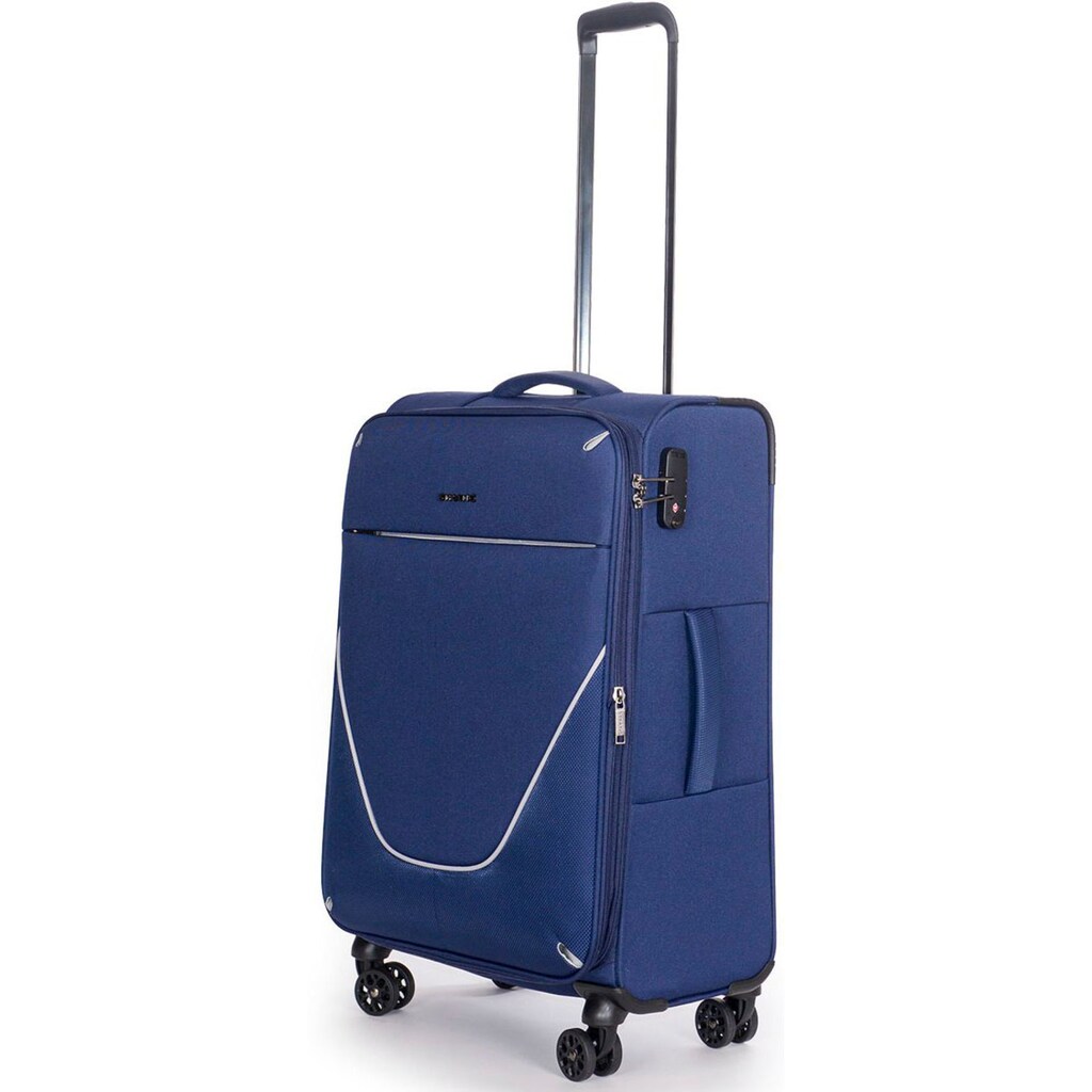 Stratic Weichgepäck-Trolley »Strong M, navy«, 4 Rollen, Reisekoffer Reisegepäck Aufgabegepäck TSA-Zahlenschloss