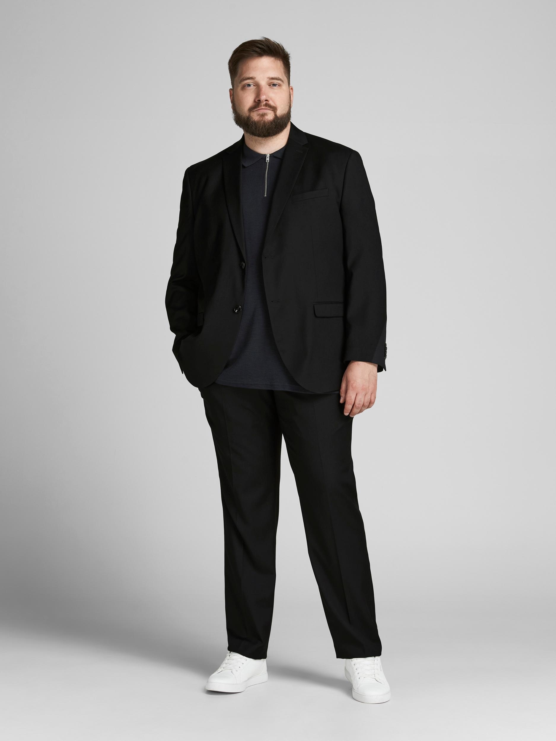 Jack & Jones PlusSize Anzug "JPRFRANCO SUIT NOOS PLS" 2 tlg. slim fit aus Polyester, Viskose und Elasthan, Slim Fit Passform, pflegeleicht