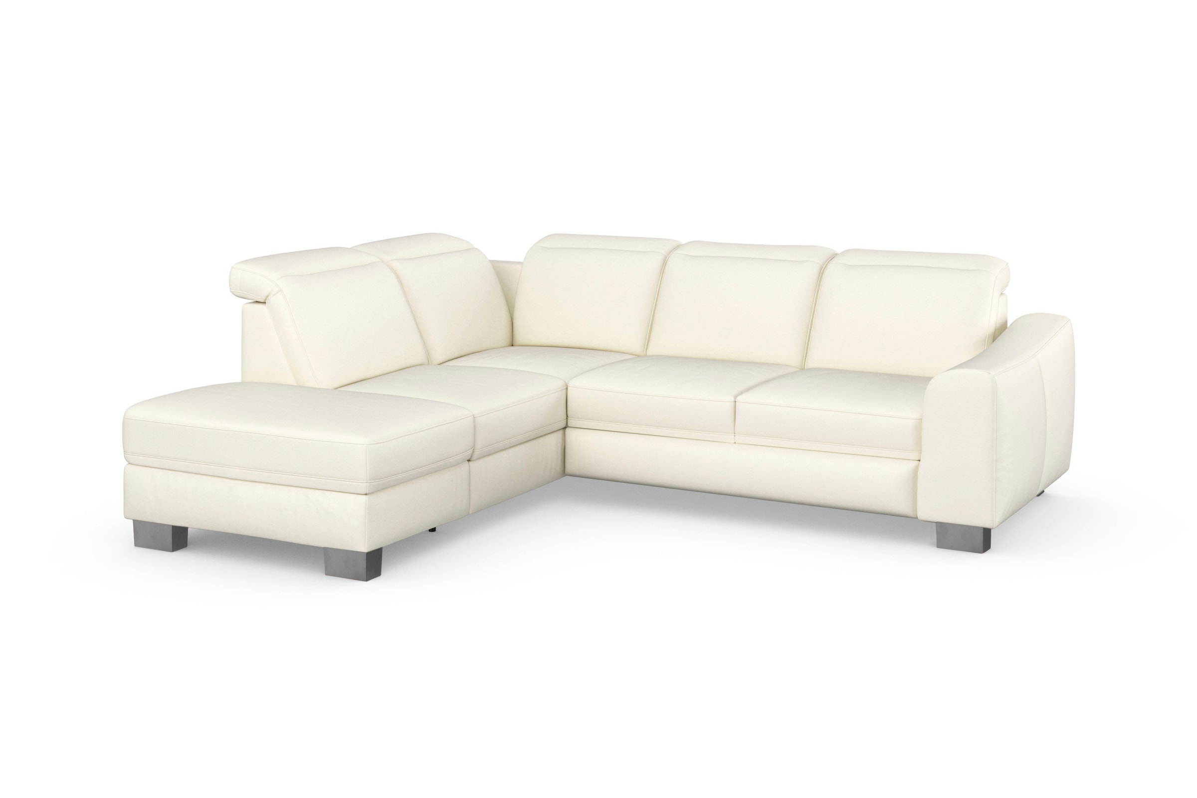 sit&more Ecksofa »Dundee L-Form«, mit Federkern und Edelstahlfüßen, wahlweise mit Kopfteilverstellung