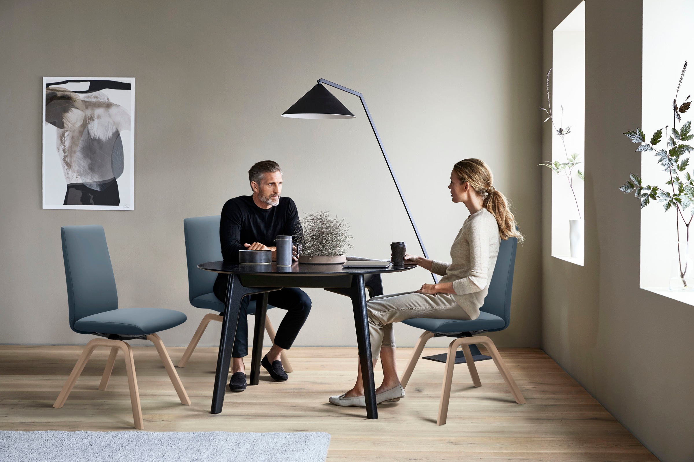 Stressless® Polsterstuhl »Laurel«, Leder PALOMA, Low Back, Größe L, mit schräggestellten Beinen in Eiche natur
