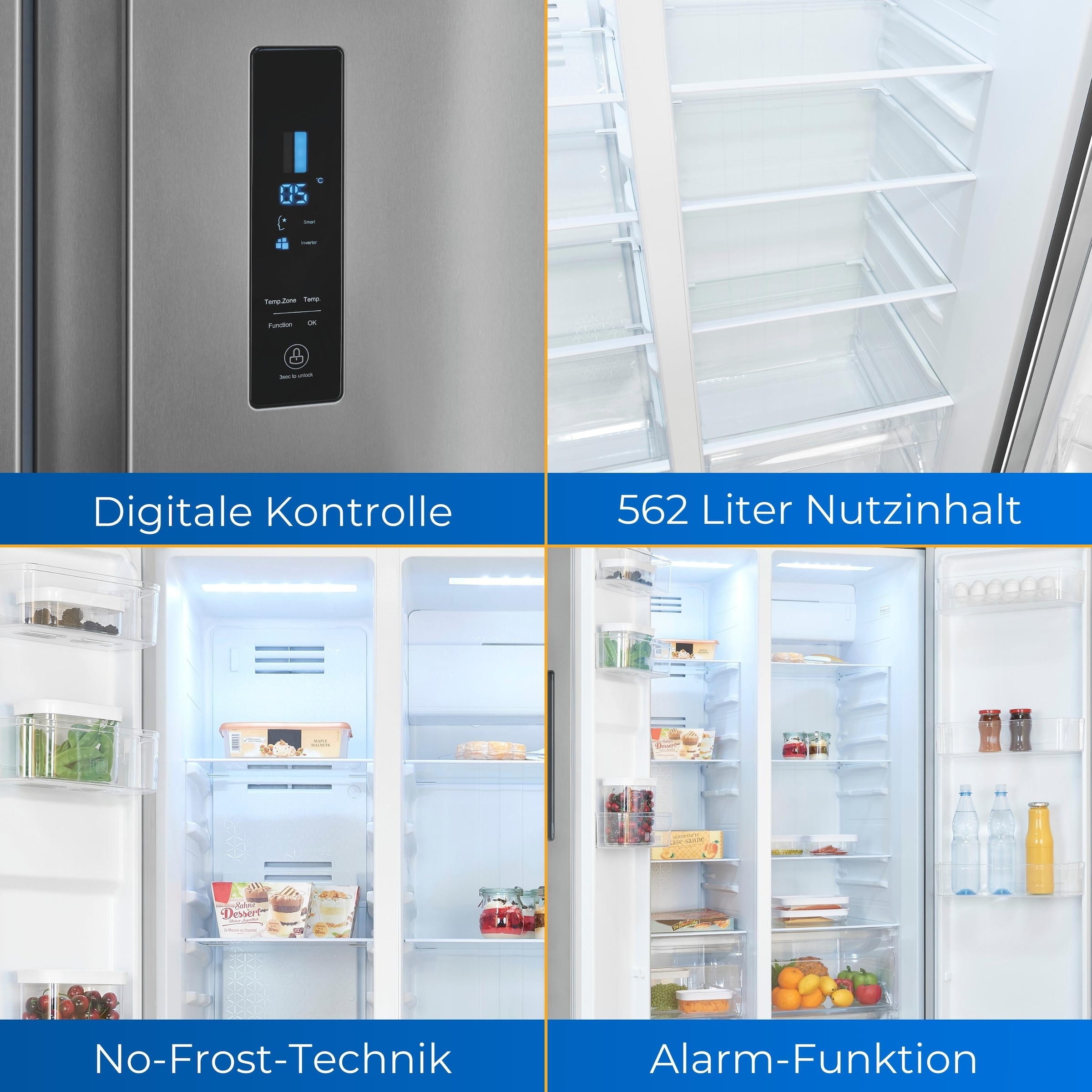 exquisit Kühl-/Gefrierkombination »SBS560-050D inoxlook«