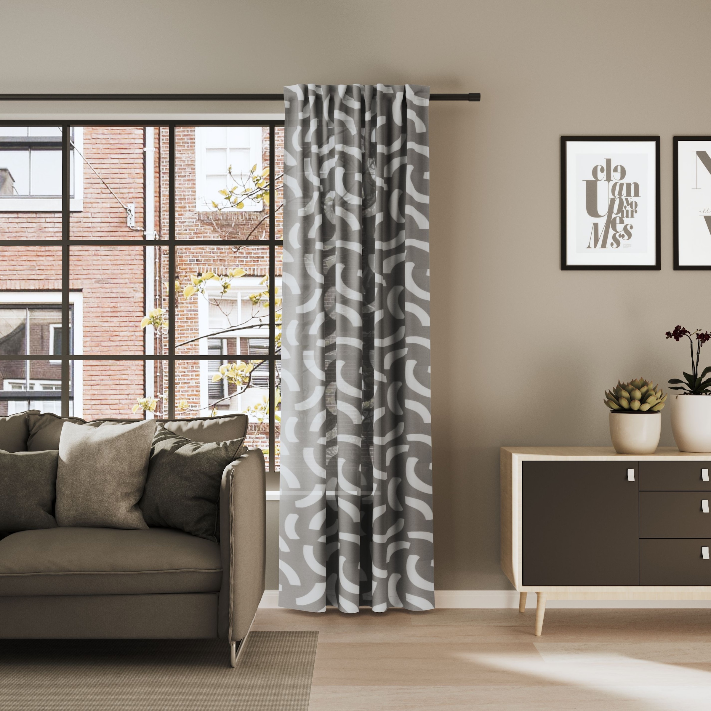 Neutex for you Vorhang "CASALI" Multifunktionsband 1 Stk. tlg. Allover-Must günstig online kaufen