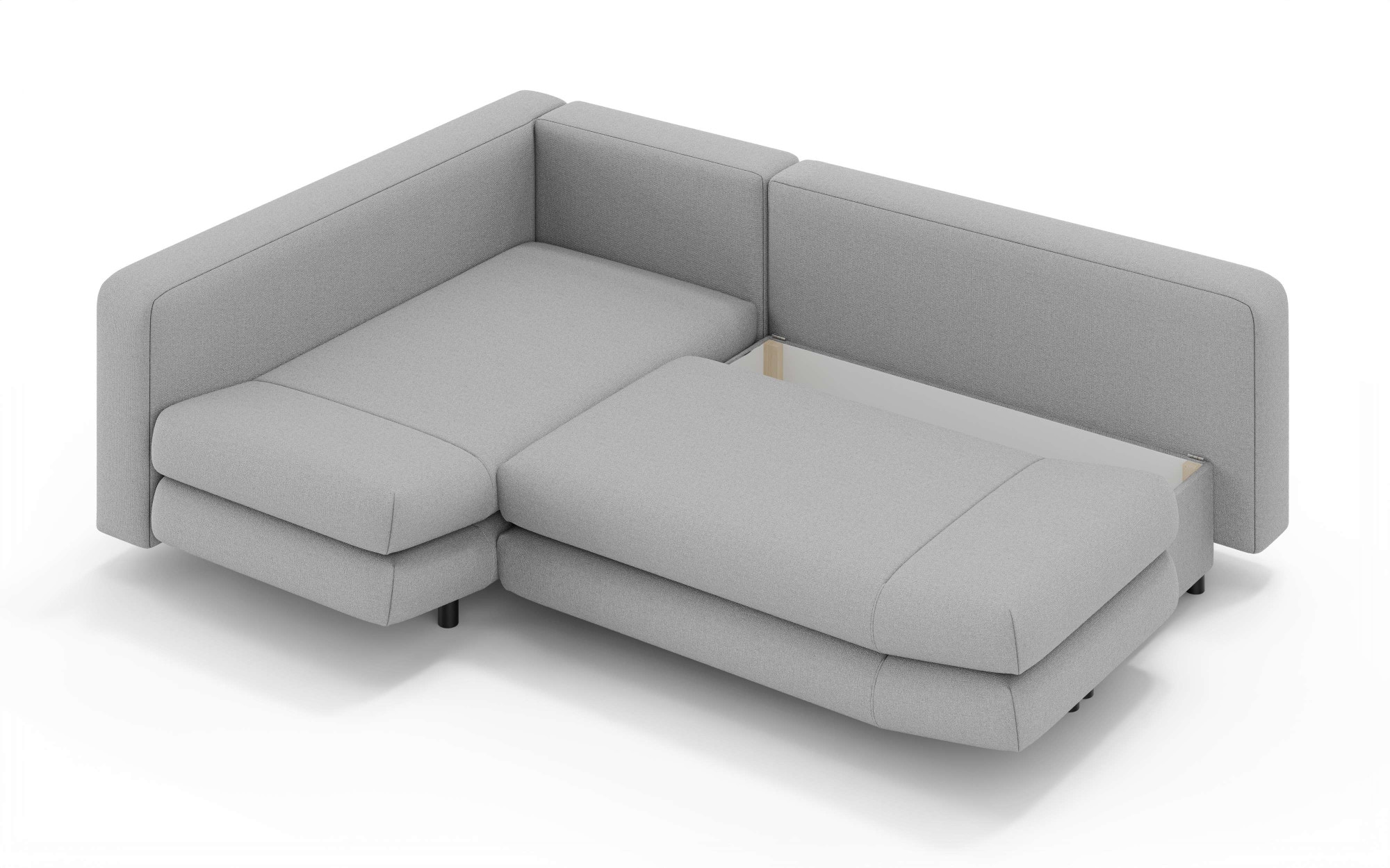 Home affaire Ecksofa »LENNARA Schlafsofa mit Bettkasten, Maße B/T/H: 234/179/85 cm«, L-Form mit Ottomane rechts/links, mit Wellenunterfederung