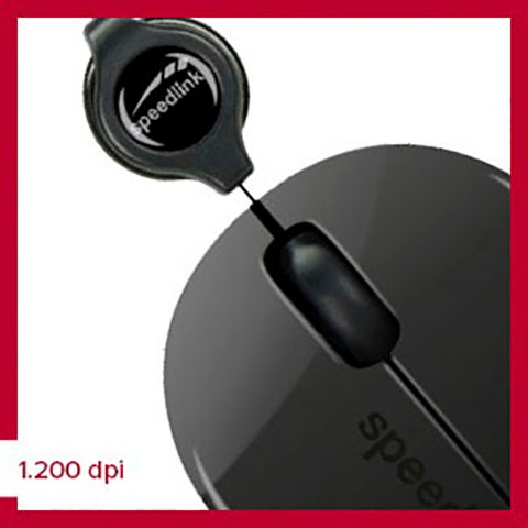 Speedlink Maus »BEENIE Mobile Mouse silent«, kabelgebunden, kompakte Maus kabelgebunden USB, einstellbare Kabellänge