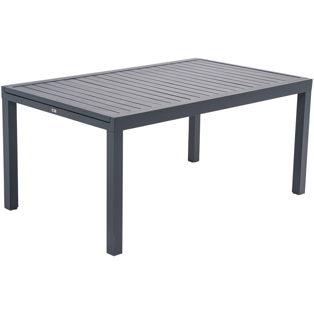 KONIFERA Garten-Essgruppe »Palermo«, (Set, 9 tlg., 8x Sessel, 1x AZ-Tisch 160-240x100 cm, Aluminium, Textilgewebe), klappbar, 7-fach verstellbare Rückenlehne, Tischplatte aus Alulatten