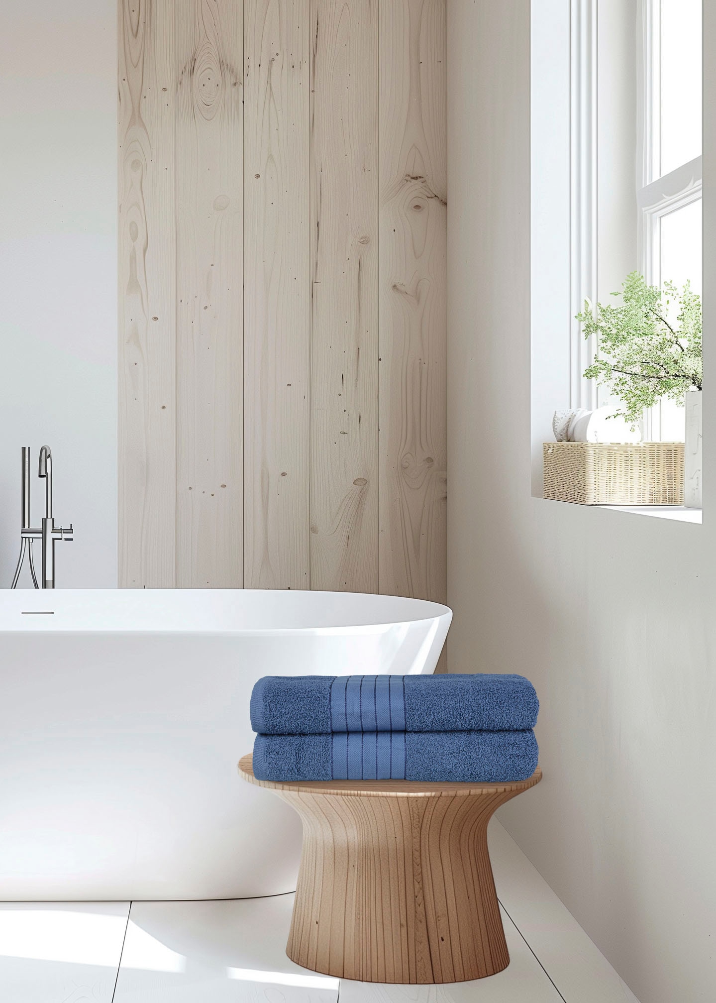 good morning Badetuch »Uni Towels«, (2 St., 2er Set Badetücher 70 x 140 cm), Baumwolle, Walkfrottee, Bordüre, 500 GSM, Einfarbig, ohne Aufhängung