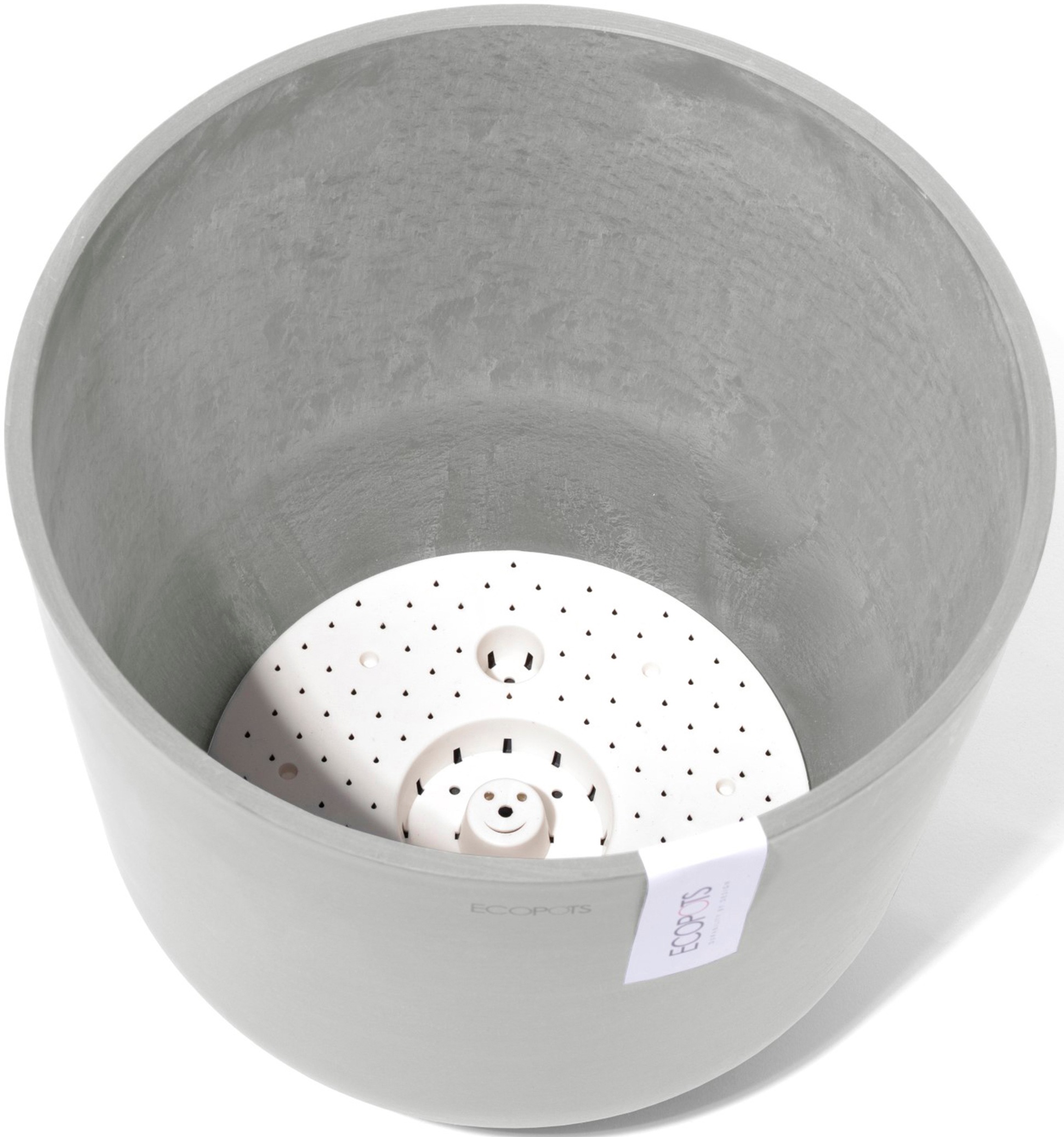 ECOPOTS Blumentopf »Oslo 35 + Wassersystem Weißgrau«, für innen und außen: frostsicher, bruchsicher und lichtbeständig