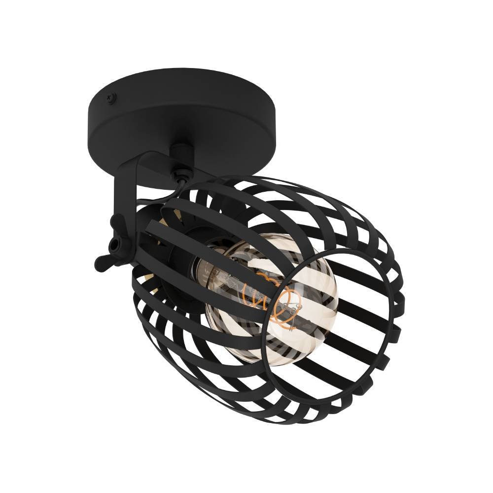 EGLO Deckenspot »GIRONA Wandstrahler, Stahl, IP20, E27, Wohnzimmerlampe, Flurlampe« E27 1 Stk. Spot, L19 x B14 x H15 cm, schwarz, messing-gebürstet, 1X40W exkl.