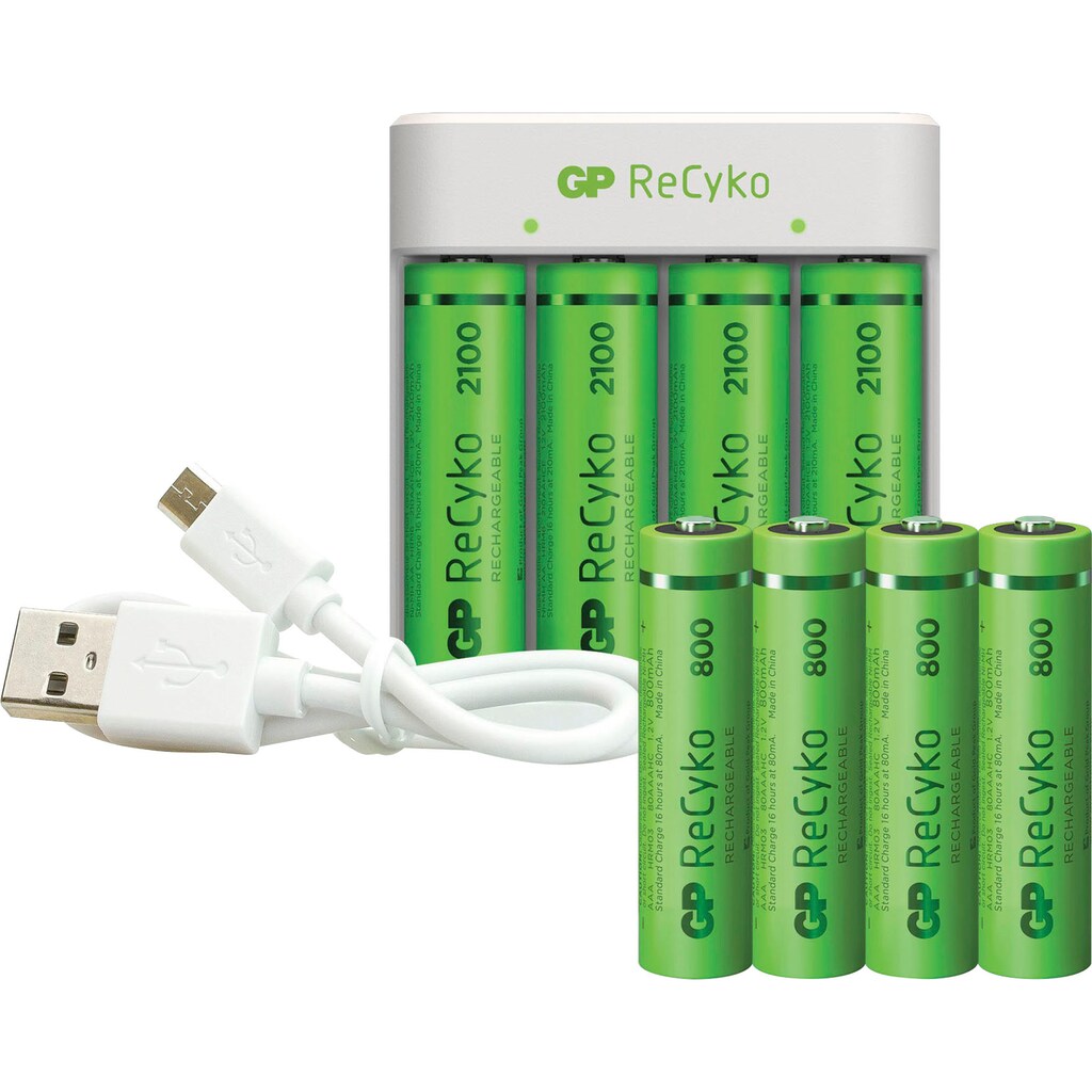 GP Batteries Batterie-Ladegerät »USB Ladegerät GP E411 4 x AA 2100 mAh 4 x AAA«
