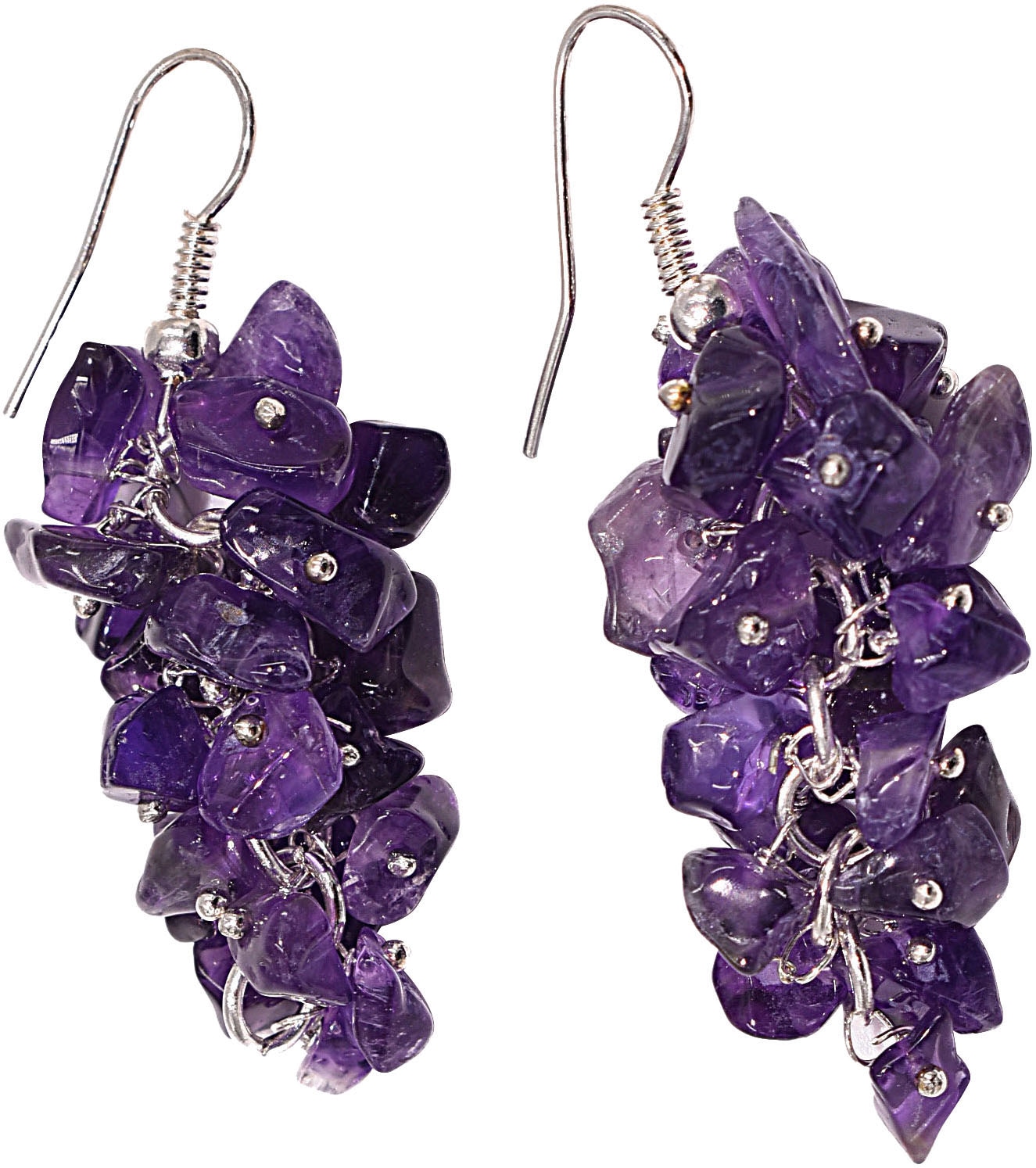 Firetti Paar Ohrhaken »Schmuck Geschenk Silber 925 Ohrschmuck Ohrringe Edelsteine«, Made in Germany - mit Amethyst