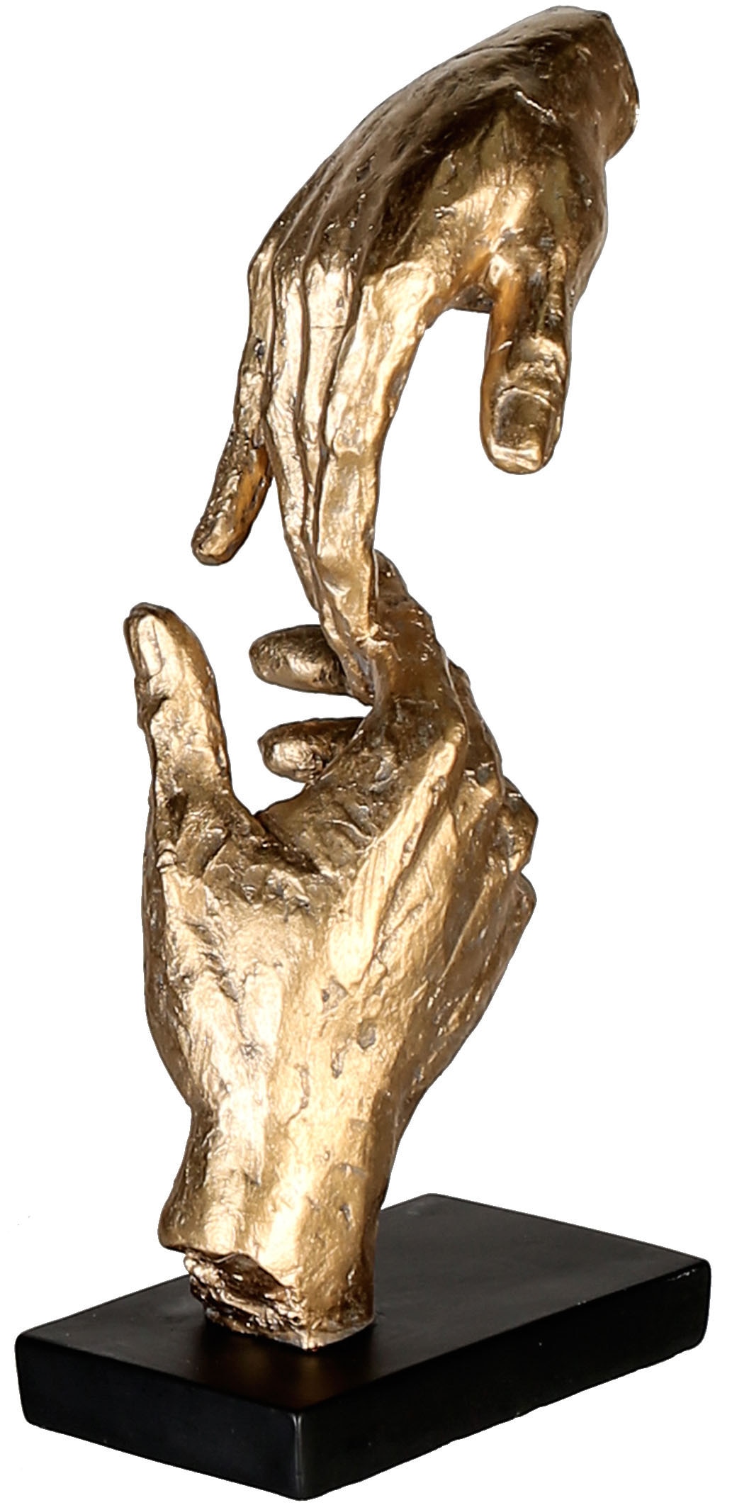 Black Friday Casablanca by Gilde Dekofigur »Skulptur Two Hands, gold/schwarz«,  Dekoobjekt, Höhe 29, Hände, mit Spruchanhänger, Wohnzimmer | BAUR