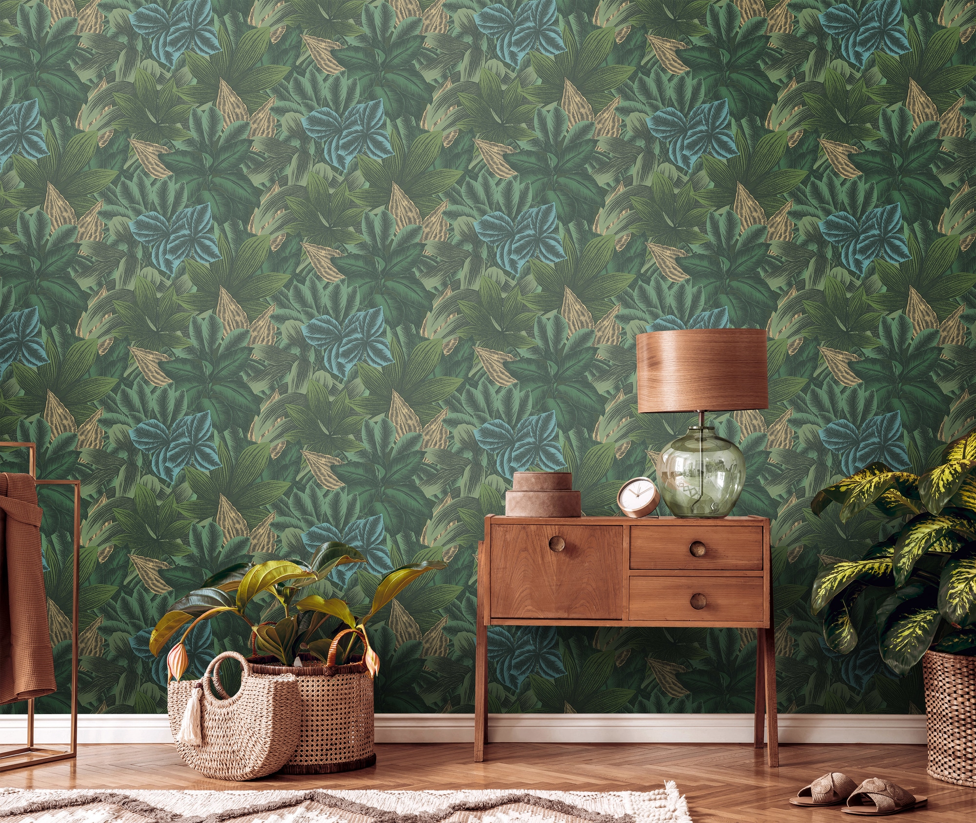 living walls Vliestapete »Metropolitan Stories. Travel Styles. Tapete Dschungel«, matt-gemustert-neutral, Dschungel-Fapete Floral Tapeten Wohnzimmer Schlafzimmer Küche Design