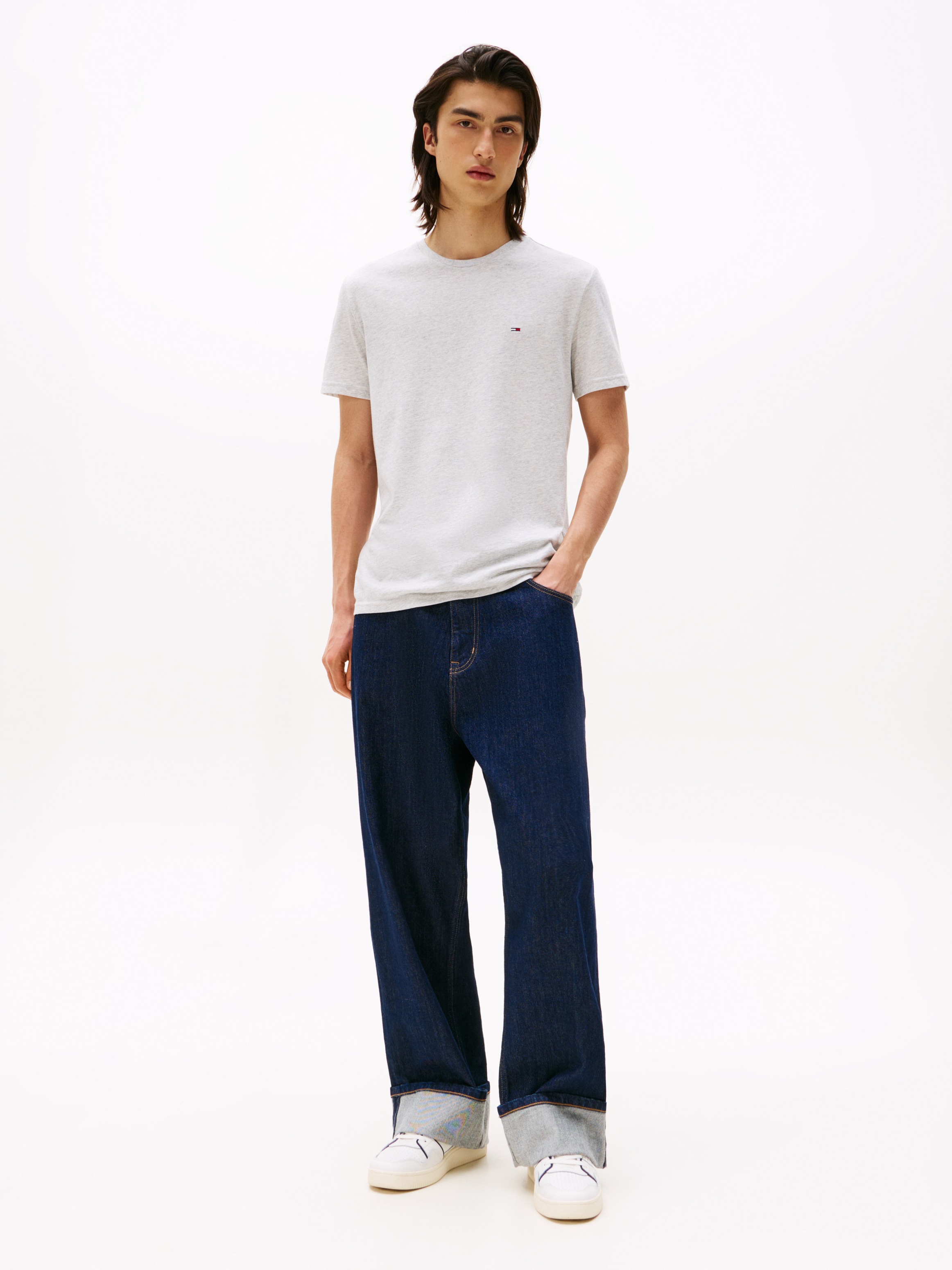 Tommy Jeans T-Shirt »TJM XSLIM JASPE HTR TEE EXT«, Mit Rundhalsausschnitt