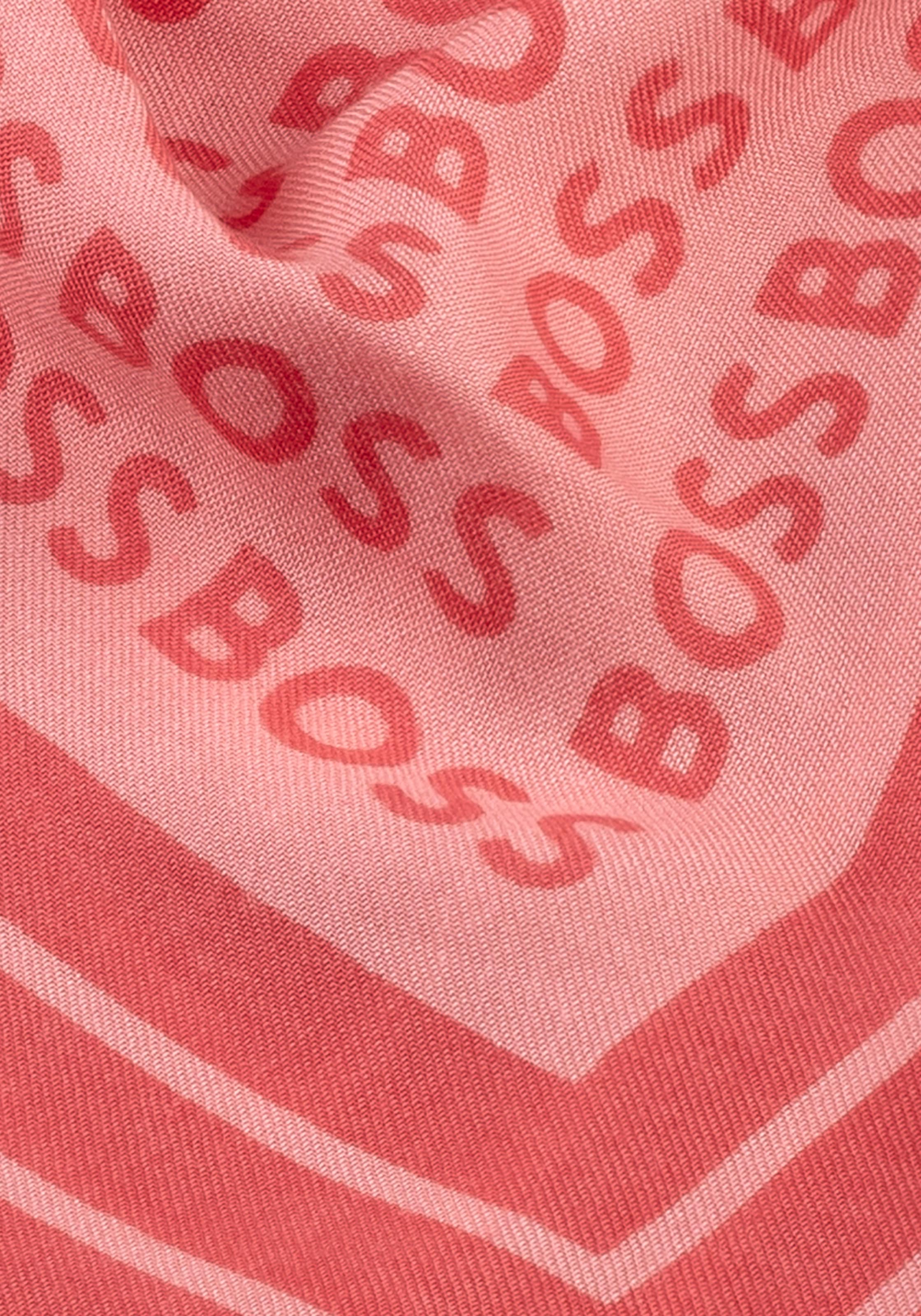 BOSS Schal »Laik_120*120«, mit BOSS-Logoschriftzügen, rundum kleine Fransen
