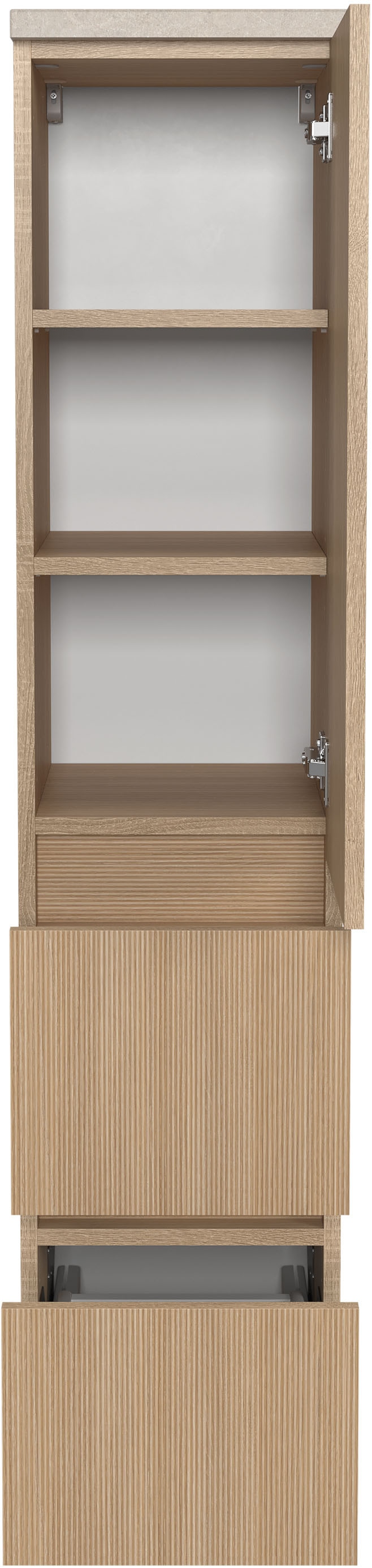 welltime Badmöbel-Set »Set 110 cm breit, Badmöbel mit LED-Beleuchtung«, Held Möbel, 3tlg. Waschtisch-Set, Eixo