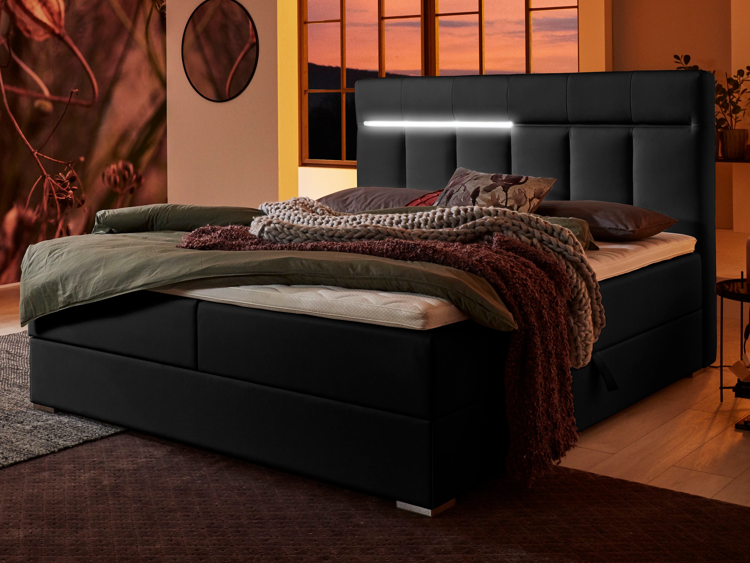 ATLANTIC home collection Boxbett »Tessa«, mit LED-Beleuchtung und Bettkasten