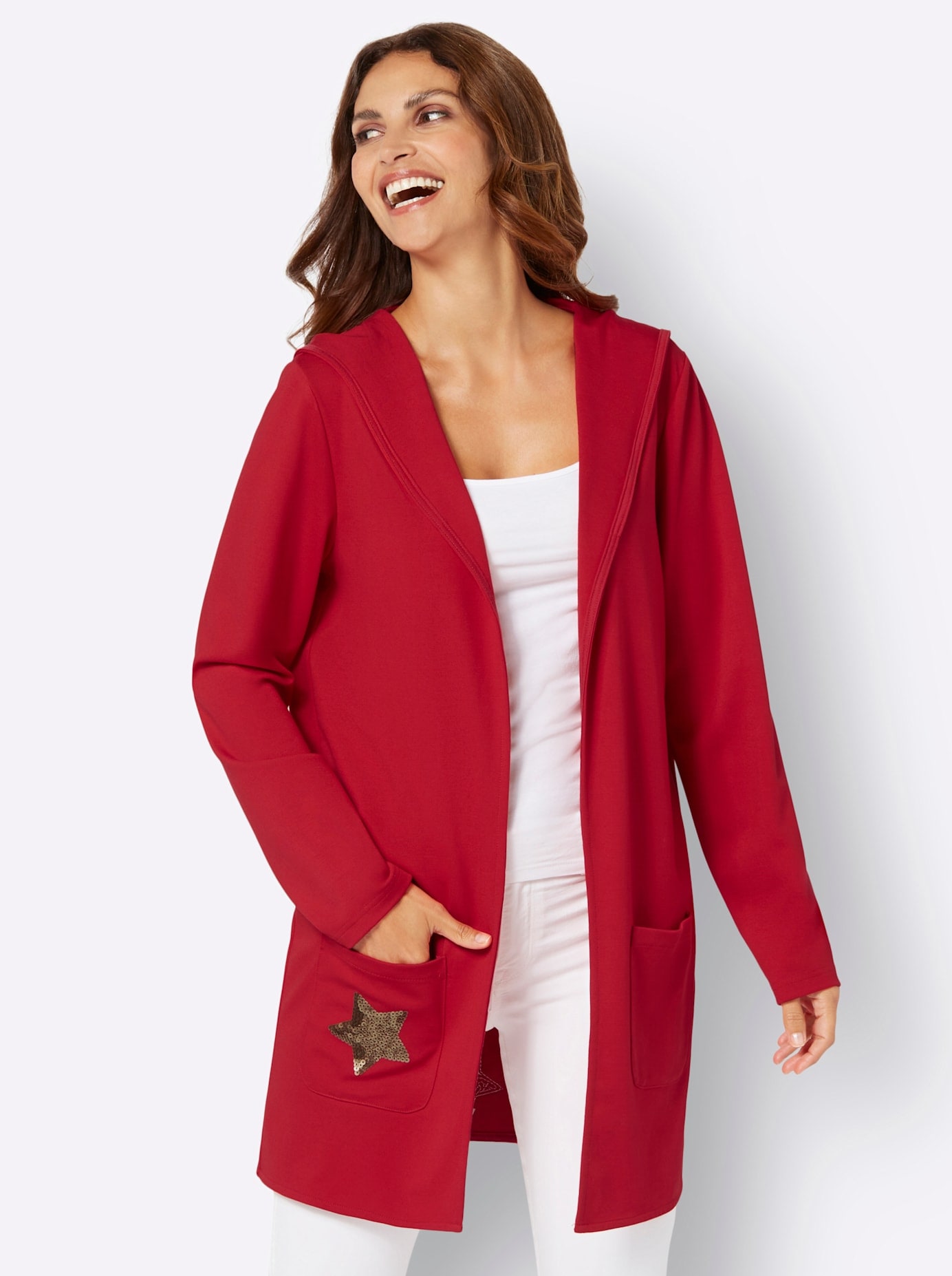 Inspirationen Shirtjacke "Long-Shirtjacke" 1 Stk. tlg. günstig online kaufen