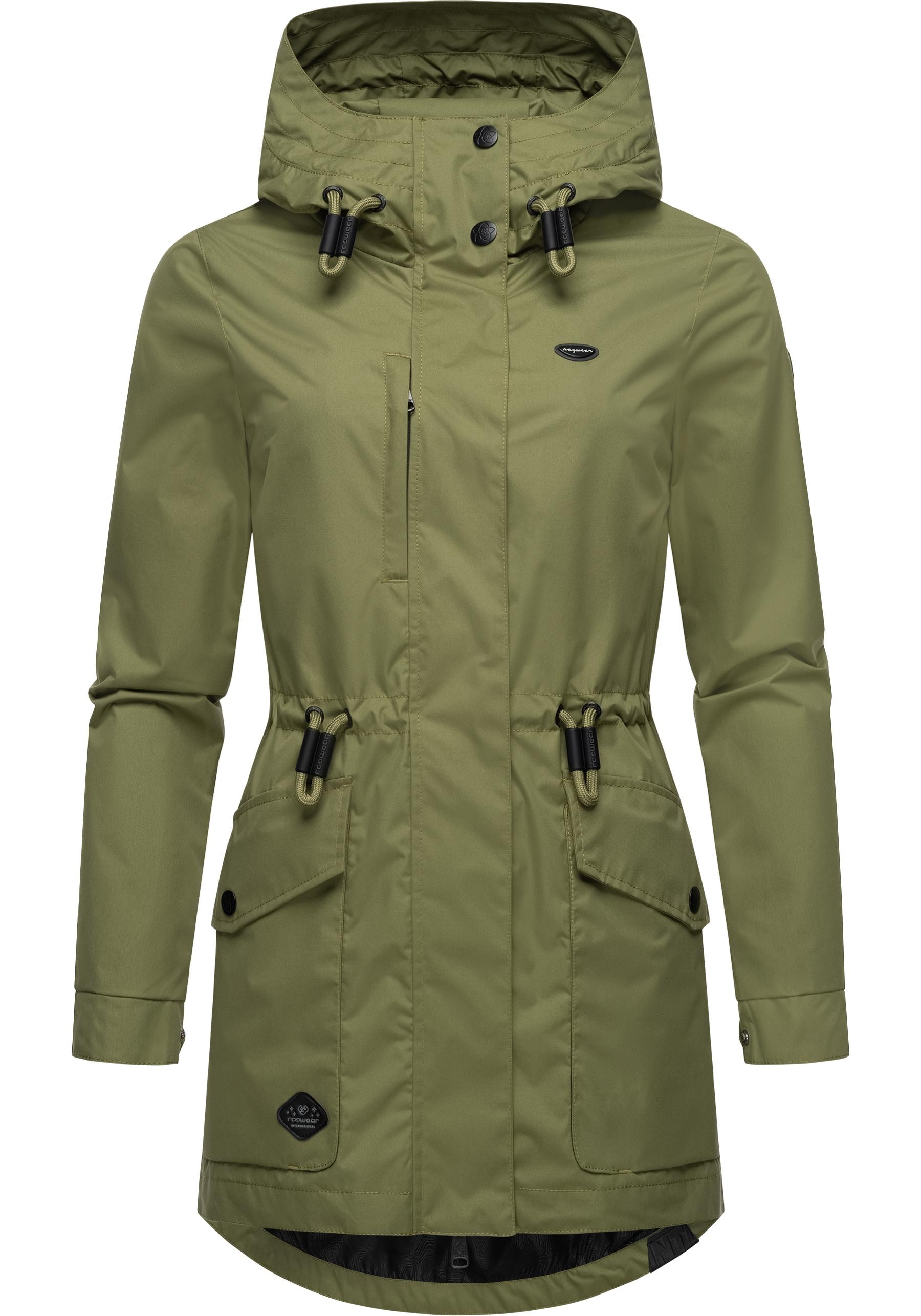 Ragwear Parka "Alysa", mit Kapuze, stylische Damen Übergangsjacke mit Taillenzugband