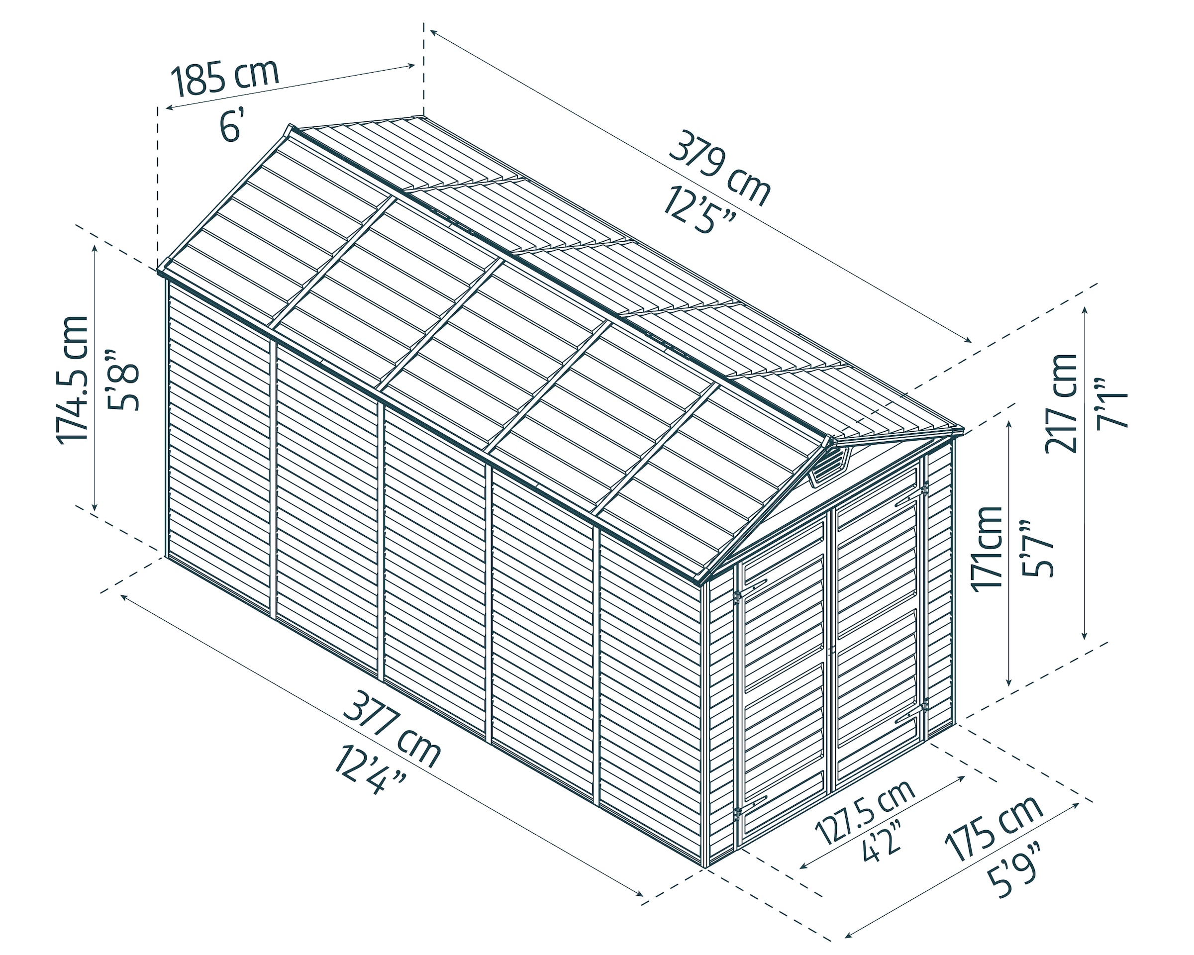 Palram - Canopia Gerätehaus »Skylight«, mit lebenslang widerstandsfähigen Wandpaneelen