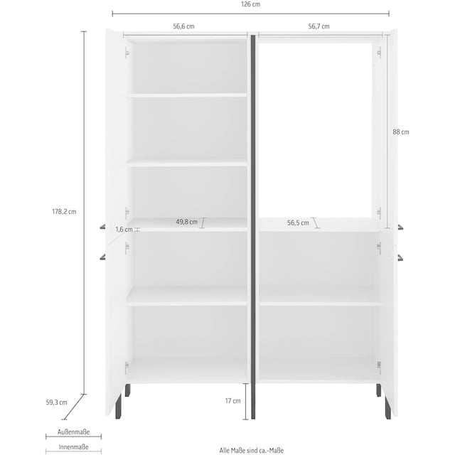 OPTIFIT Kühlumbauschrank »Tokio«, 126 cm breit, mit Stahlgestell | BAUR