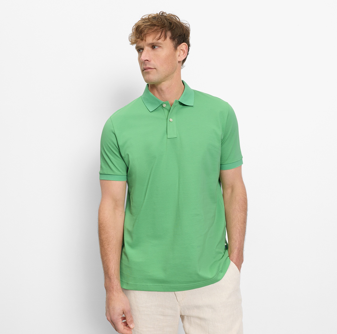 Poloshirt OLYMP "Casual", Herren, Gr. S, grün (mint), Piqué, Obermaterial: 100% Baumwolle, Shirts 4