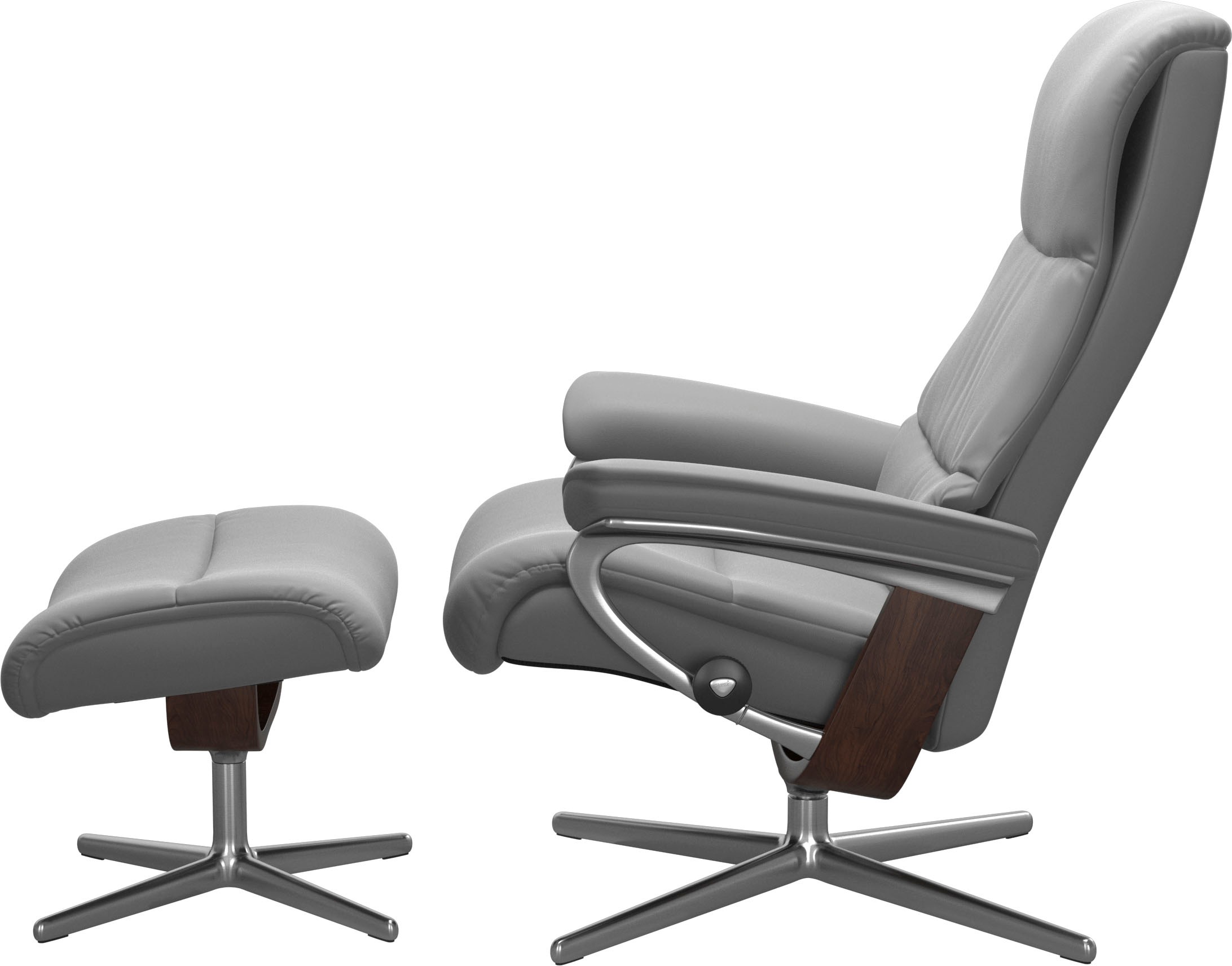 Stressless® Fußhocker »View«, mit Cross Base, Größe S, M & L, Holzakzent Braun
