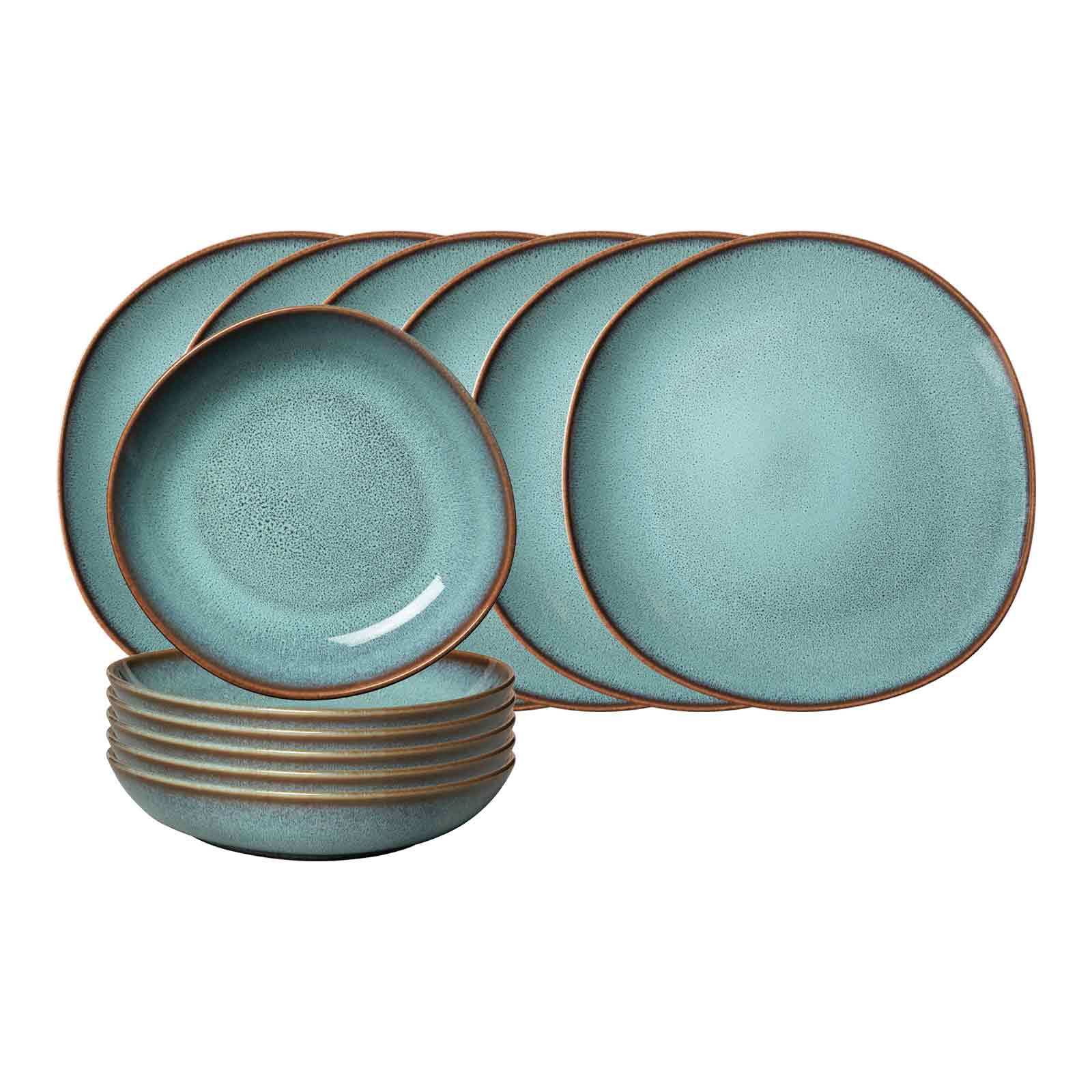 like. by Villeroy & Boch Geschirr-Set "Tafel-Set Lave 12er Set" Spülmaschinenfest, Mikrowellensicher