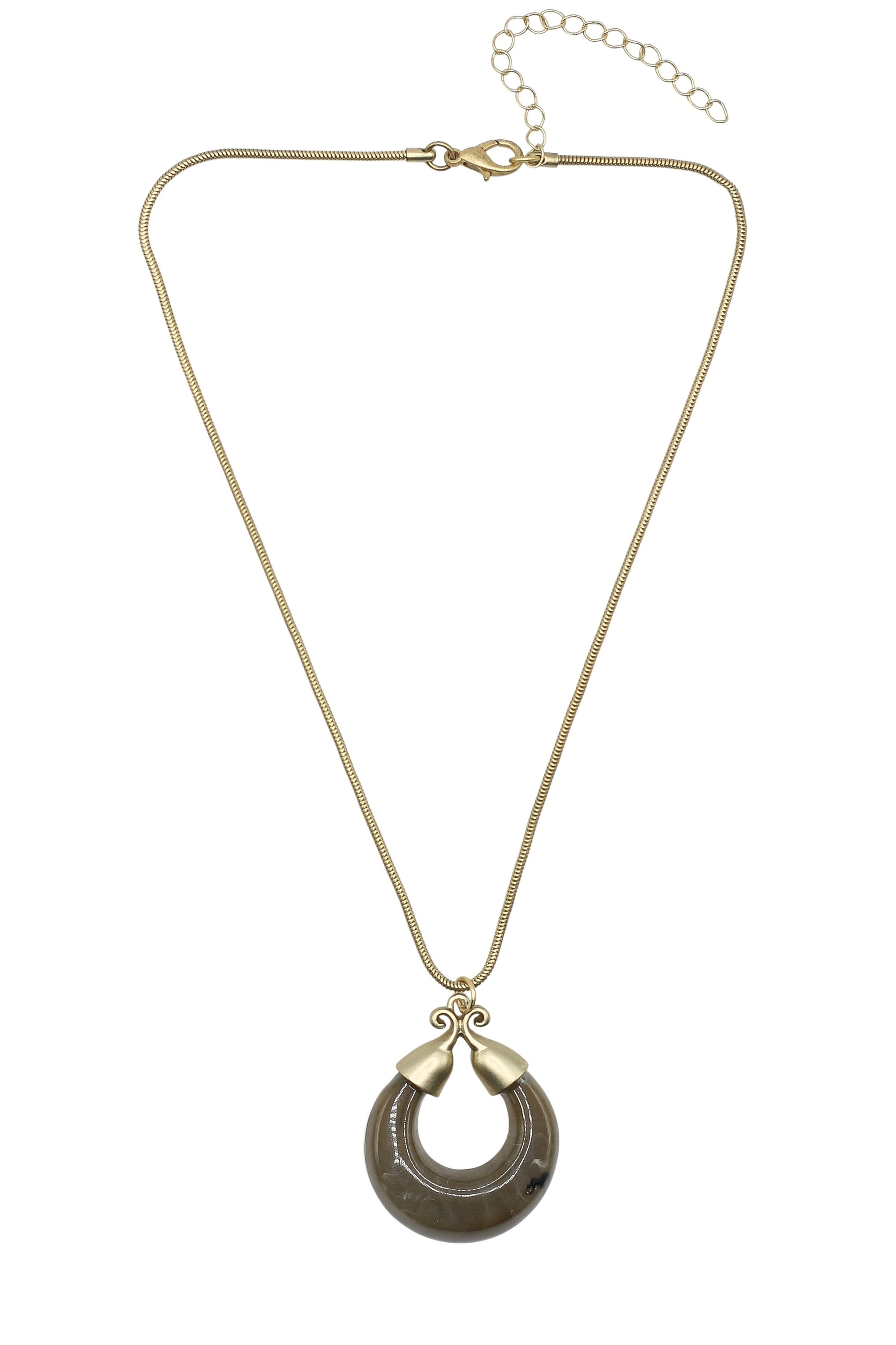 COLLEZIONE ALESSANDRO Kette mit Anhänger »Marble Glow«, altgold mit marmoriertem Anhänger