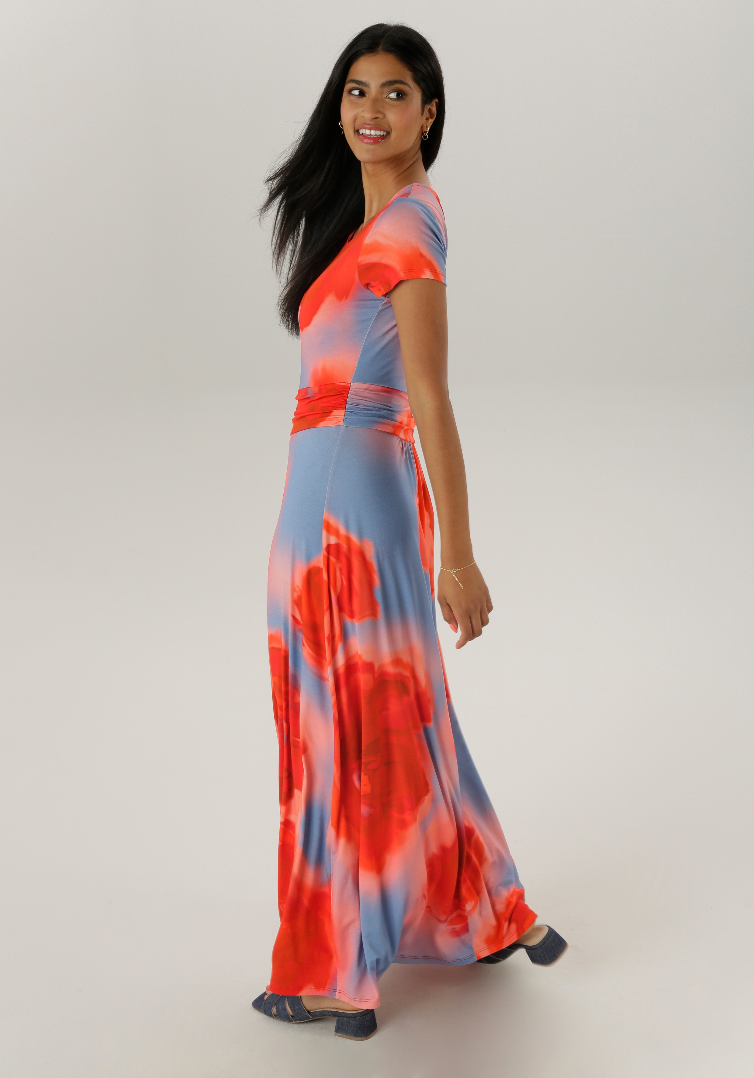 Thumbnail - Aniston SELECTED Maxikleid, mit figurbetonenden Raffungen in der Taille