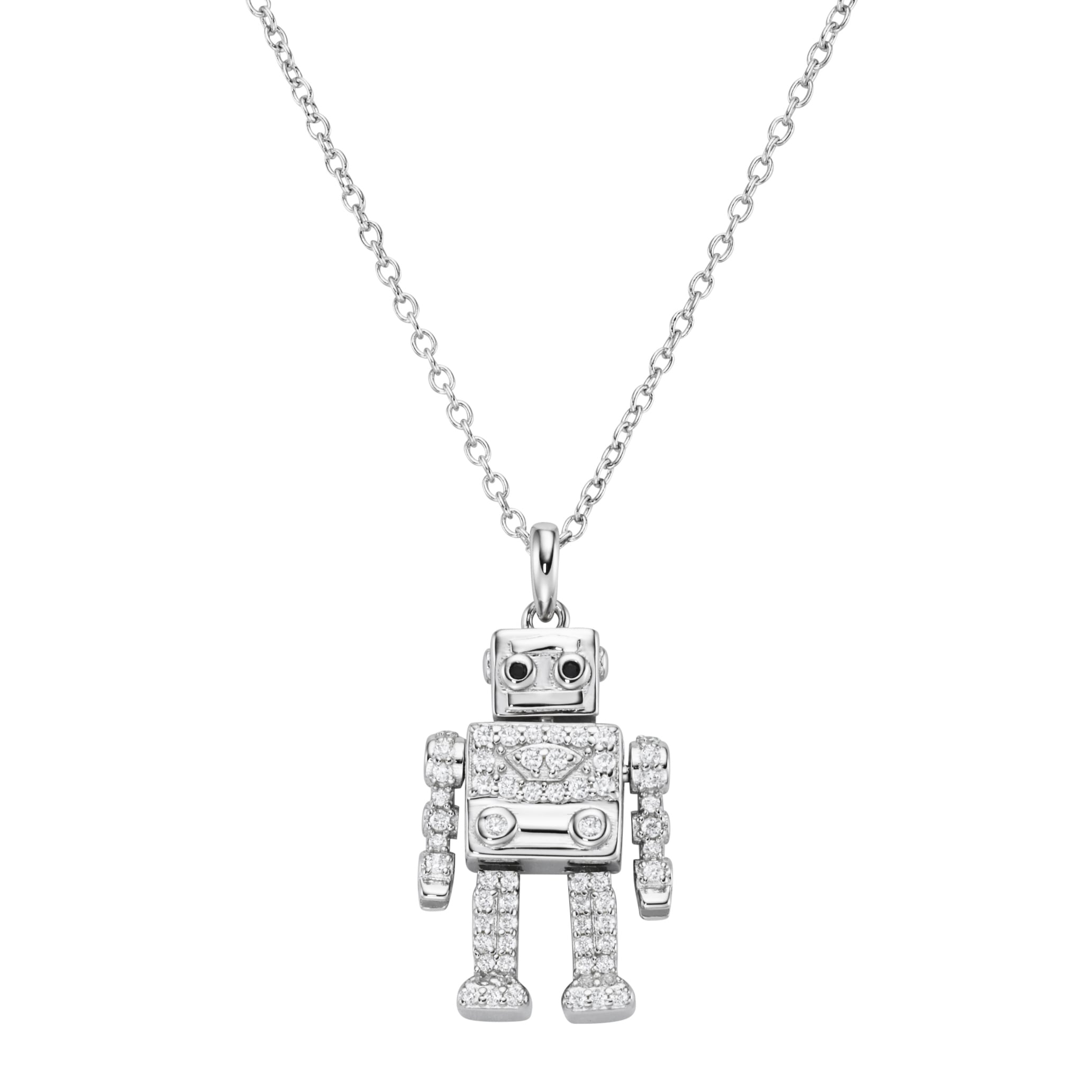 GIORGIO MARTELLO MILANO Kette mit Anhänger »Anhänger Roboter mit Zirkonia, Silber 925«