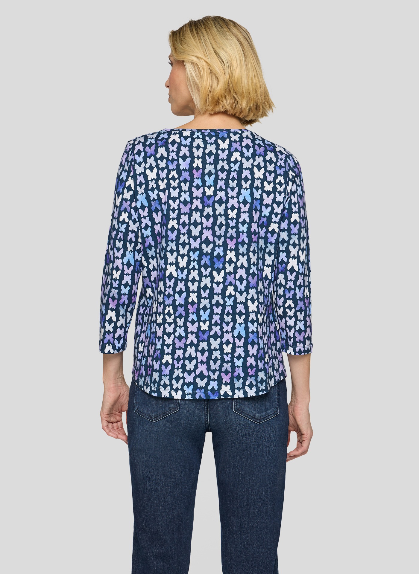 Print-Shirt RABE "T-Shirt", Damen, Gr. 40, dunkelblau, 100%Baumwolle, tailliert, Shirts 6