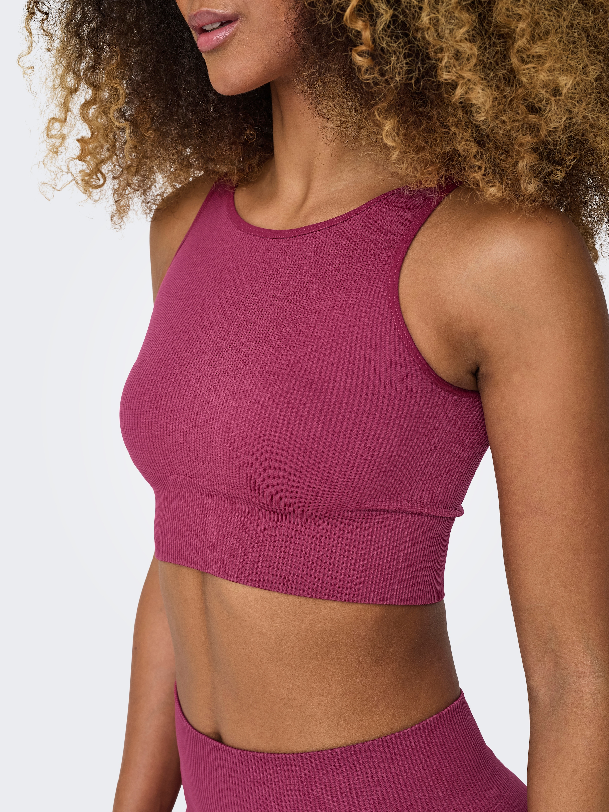 ONLY Play Trainingstop »ONPJAIA LIFE«, Cropped Fit, in feiner Rippstruktur