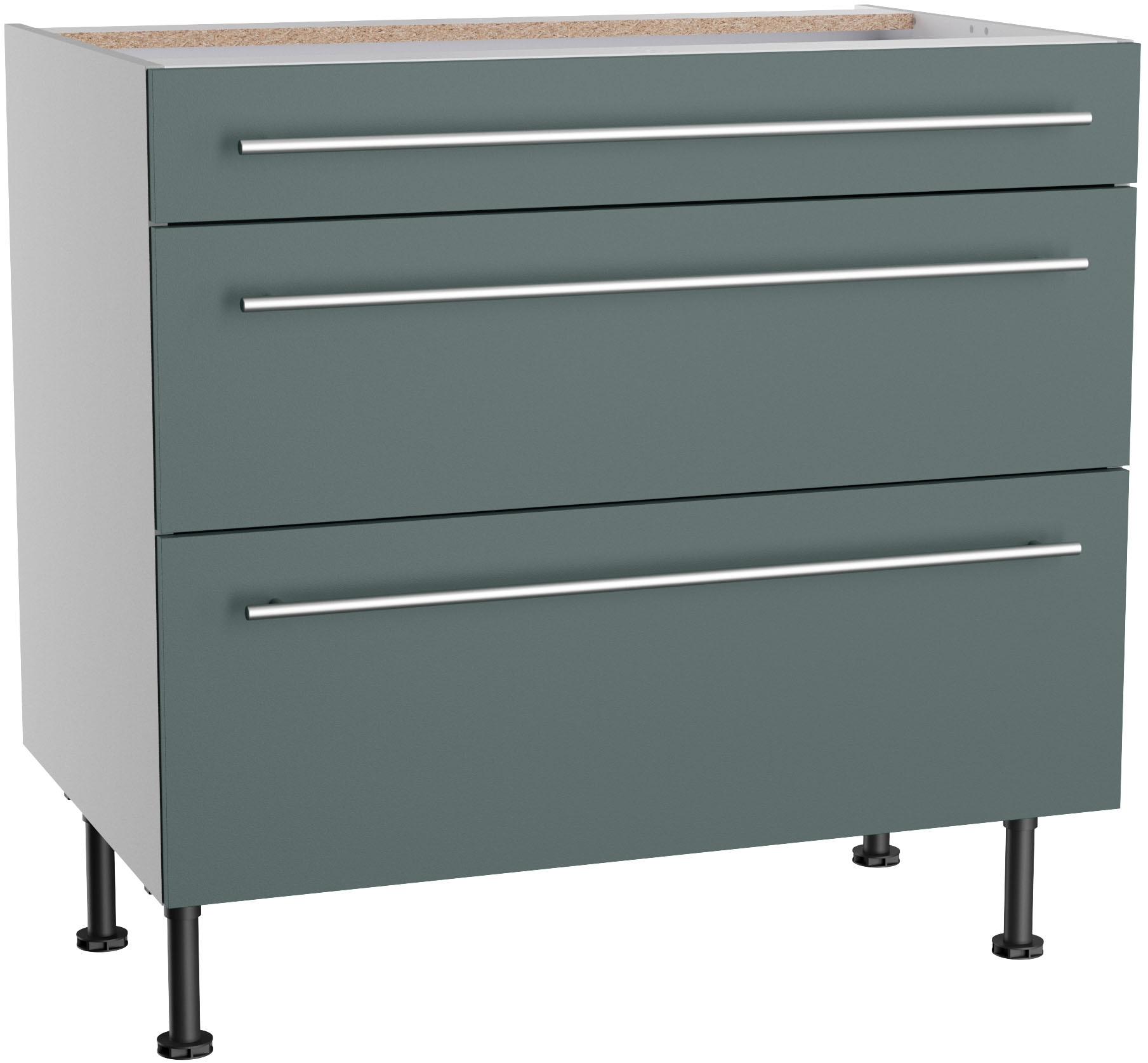 KOCHSTATION Unterschrank "KS-Bern2" Breite 90 cm, 1 Schubkasten, 2 Auszüge