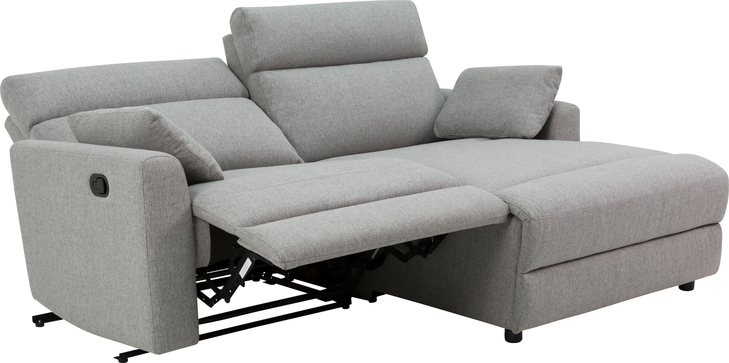 INOSIGN Ecksofa »JENNA, L-Form, 209cm, manuelle u. elektrische Funktion, mit USB A/C,«, Liegefunktion 105°-150°, Federkern, Struktur fein