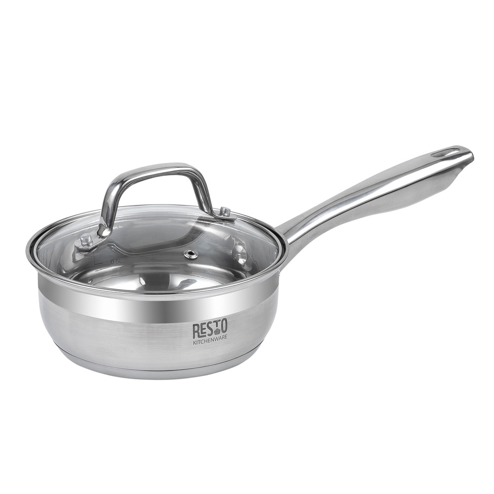 RESTO Kitchenware Kasserolle "Libra, Soßentopf 1,4 l, energiesparend und spülmaschinenfest" 2 Stk. tlg. Edelstahl 18/10