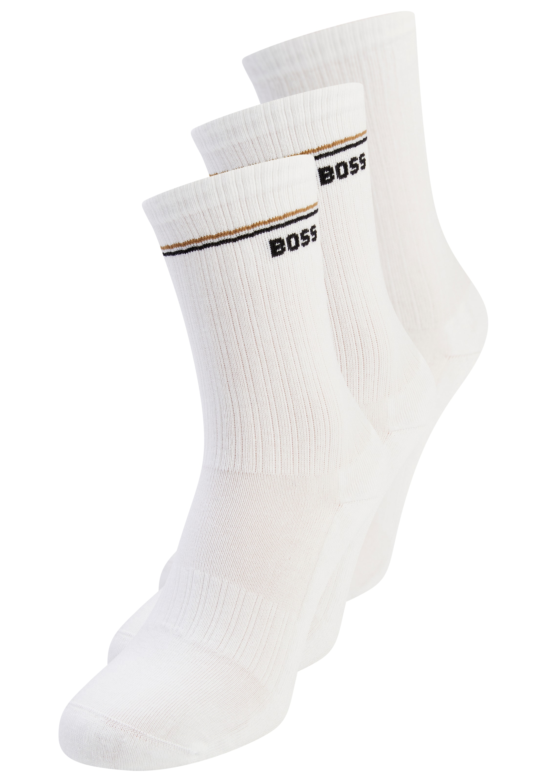 BOSS Basicsocken "3P QS Iconic CC SP W" 3 Stk. tlg. kontrastfarbene Details günstig online kaufen