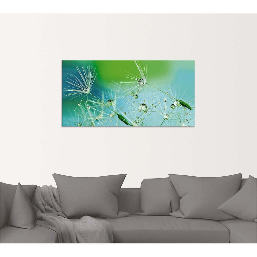 Artland Wandbild »Glitzernde Pustblumen mit Wassertropfen«, Blumen, (1 St.)