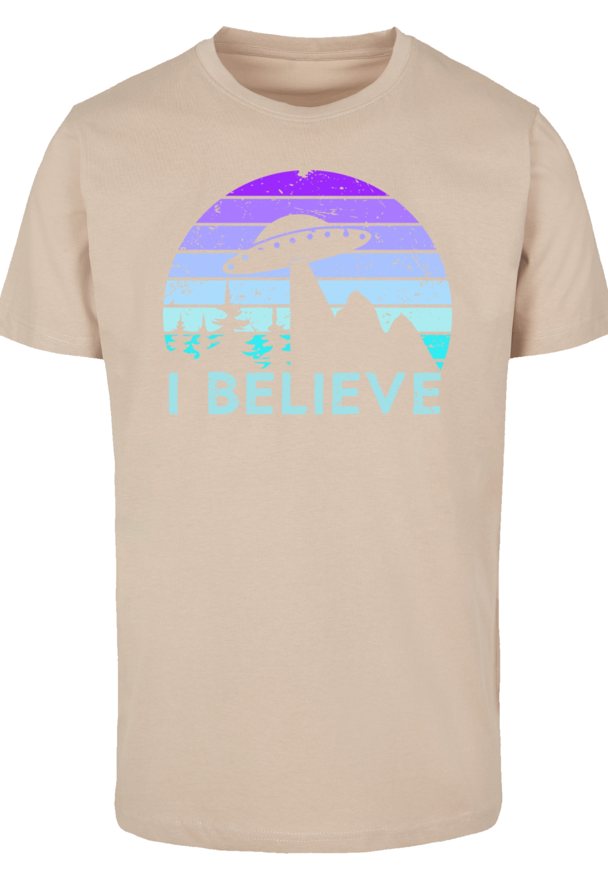 F4NT4STIC T-Shirt »I BELIEVE UFO Alien Raumschiff Retro«, Premium Qualität