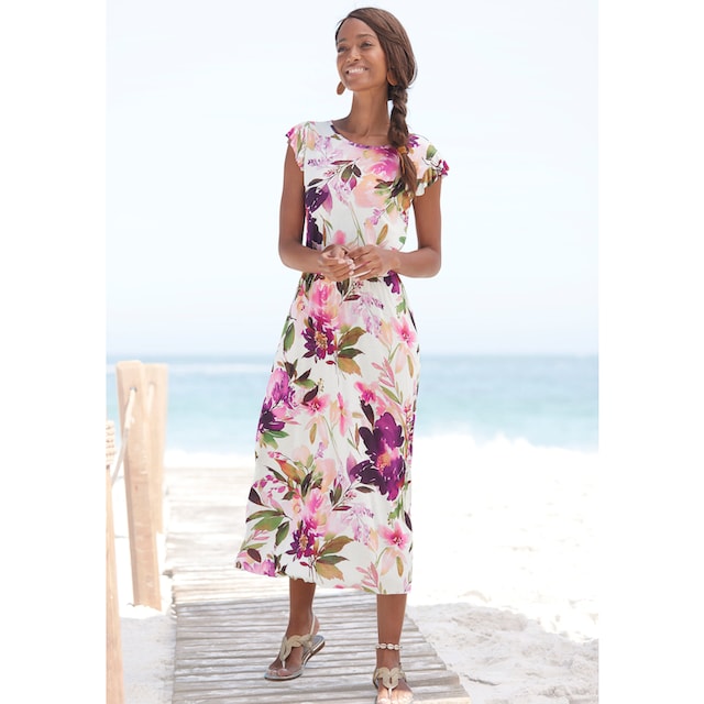 Beachtime Midikleid, mit BAUR Blumendruck bestellen online 