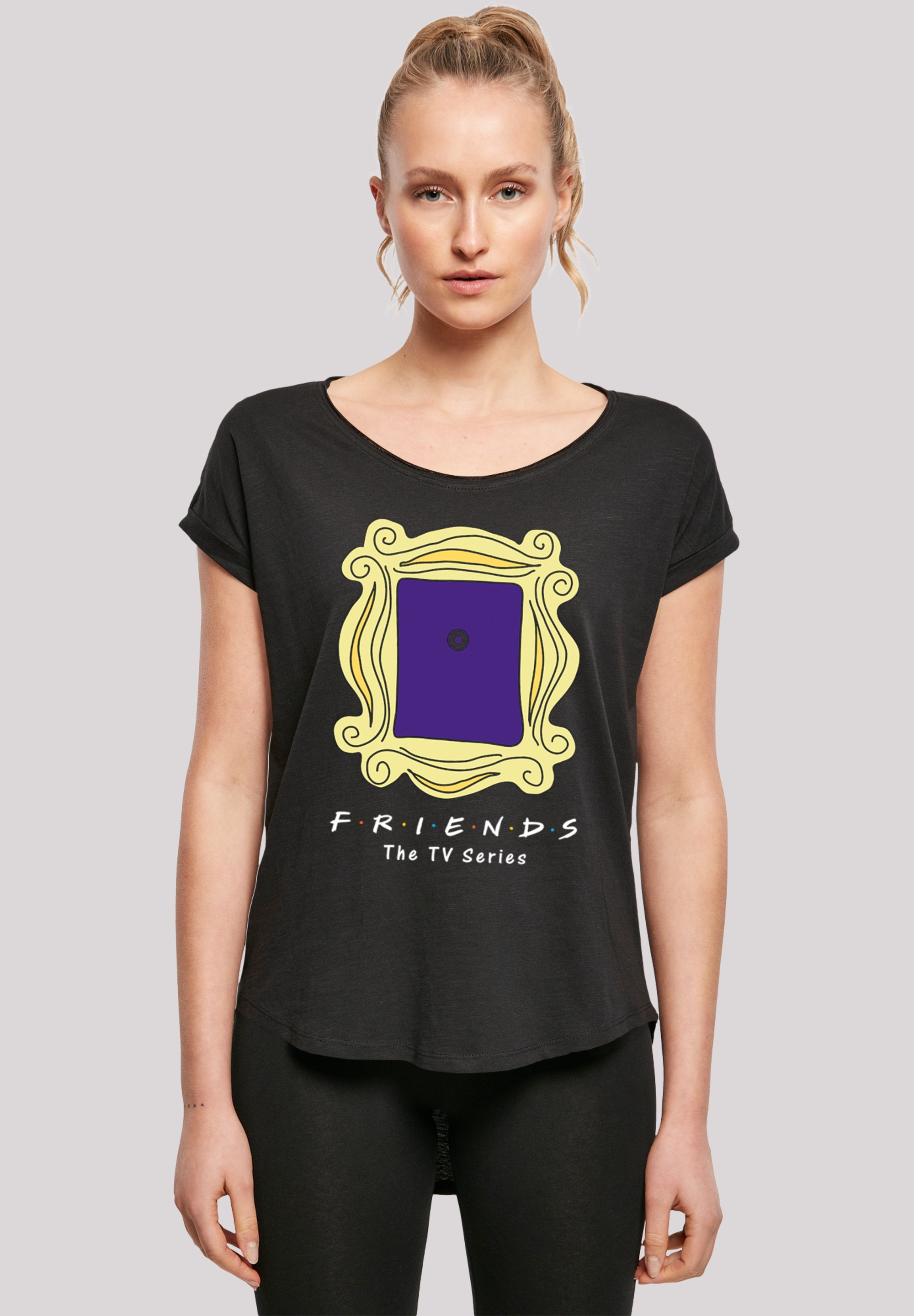 T-Shirt »FRIENDS TV Serie Door Peephole«, Damen,Premium Merch,Lang,Longshirt,Bedruckt