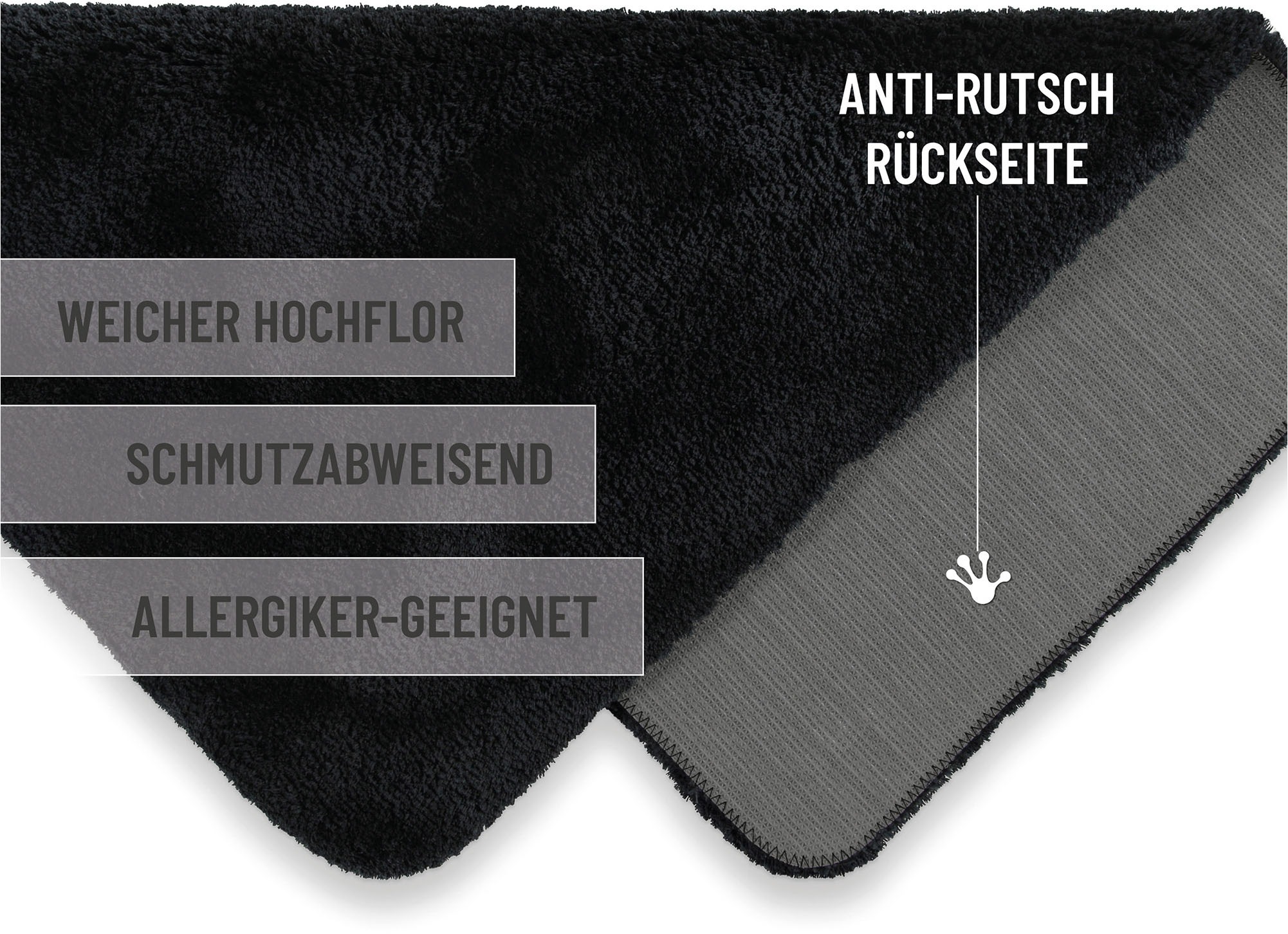 Homie Living Badematte »Porto Azzurro« Höhe 30 mm rutschhemmend beschichtet fußbodenheizungsgeeignet | schnell trocknend Badteppich, uni, rechteckig & rund, waschbar, Badezimmerteppich