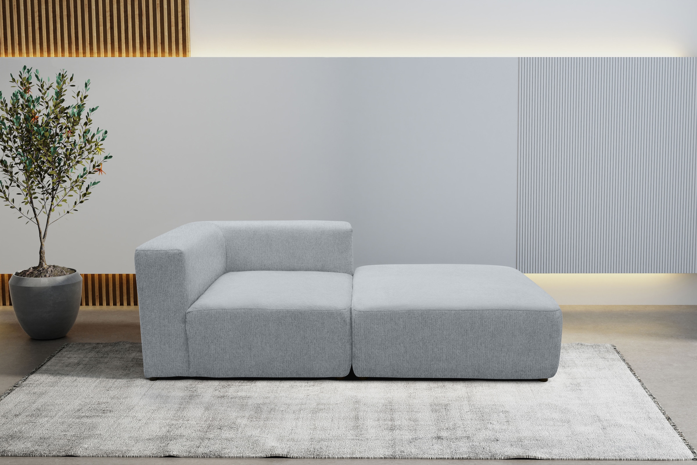 andas Sofa-Eckelement "Utvik bestehend aus Eckelement und Hocker", als Modul oder separat verwendbar