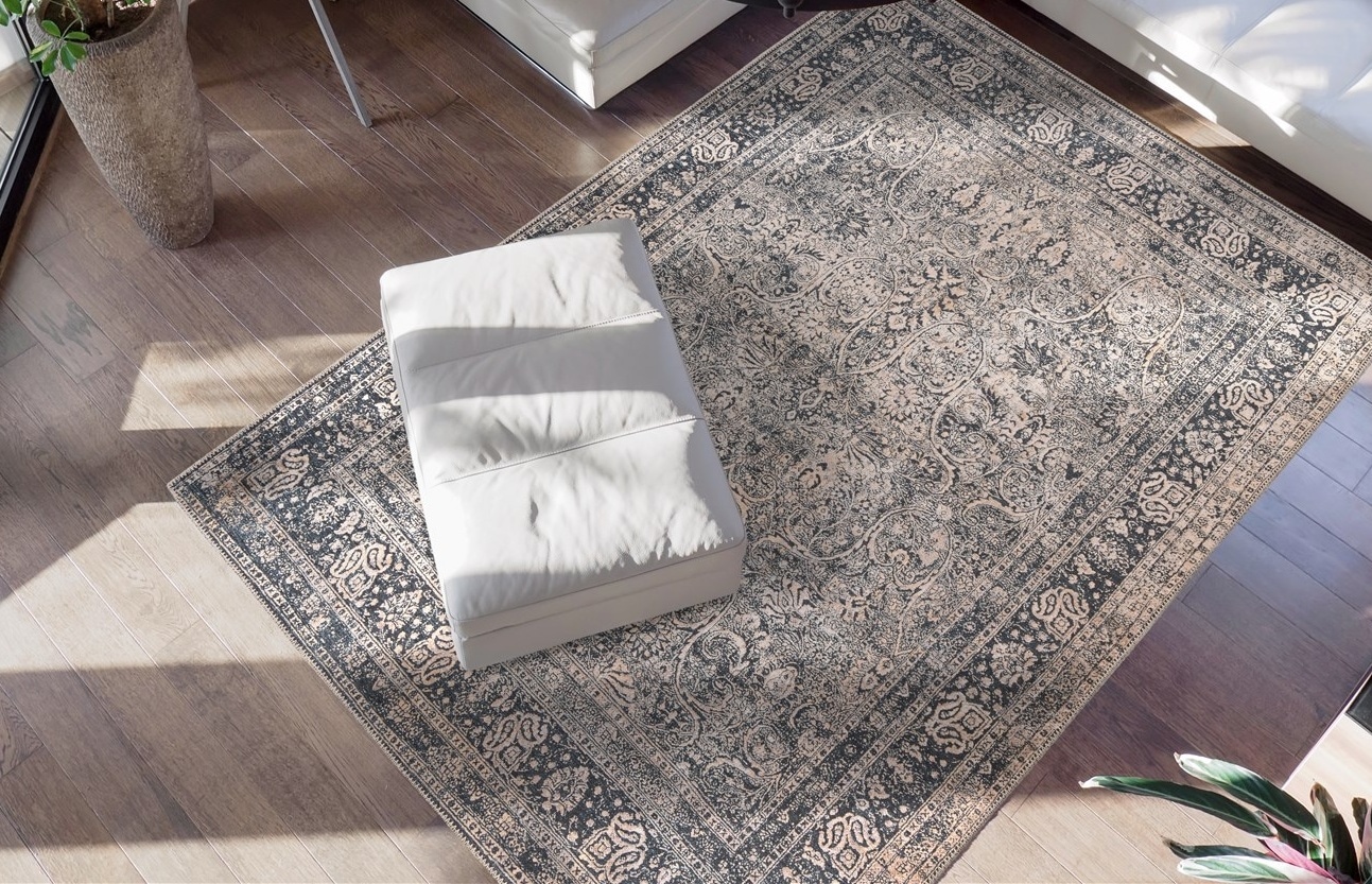 Teppich ME GUSTA "Faye 925", bunt (multi, schwarz), B:150cm H:6mm L:230cm, Polyester, Teppiche, Teppich, Flachgewebe, gedrucktes Motiv, Wohnzimmer
