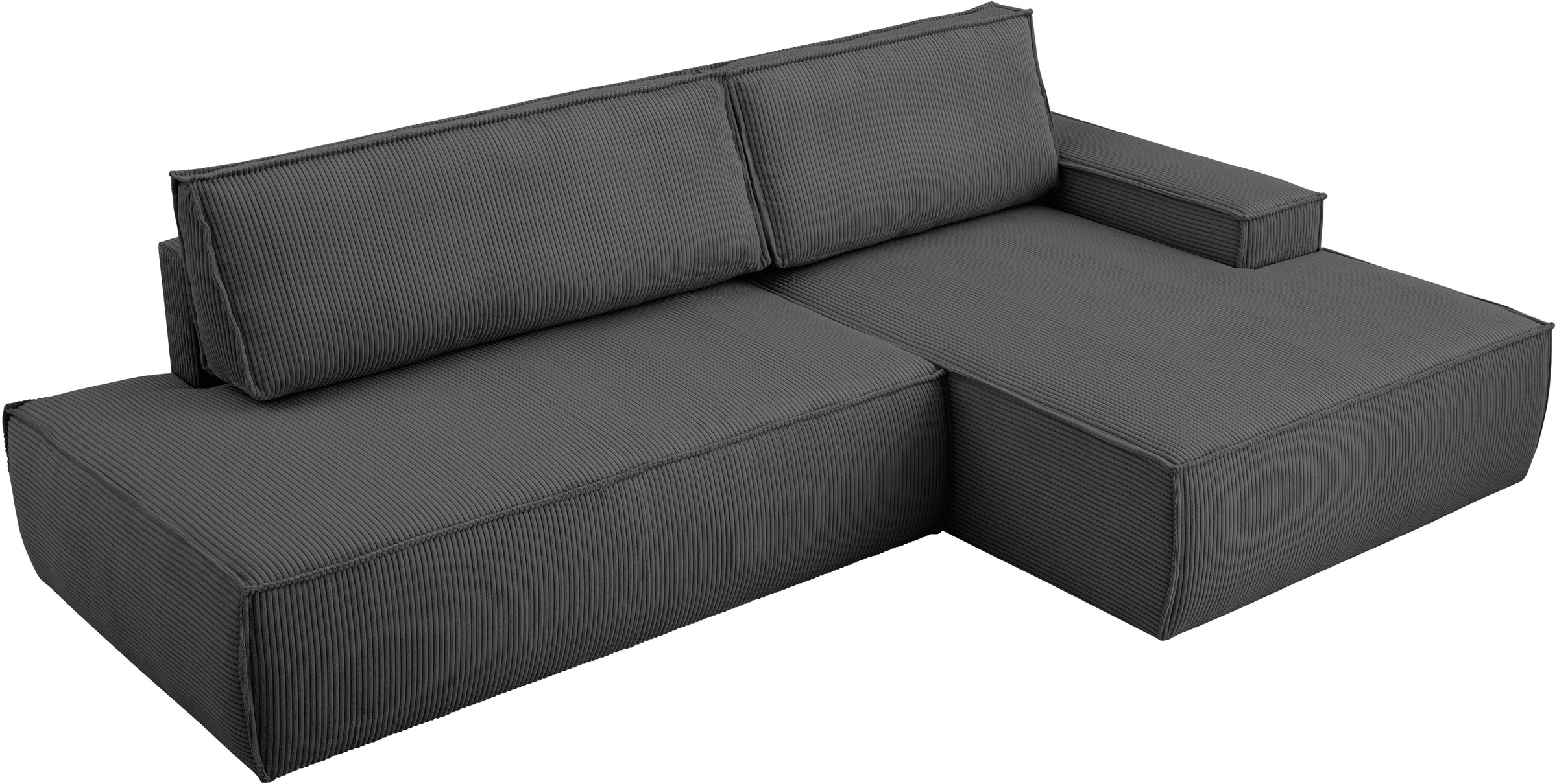 Home affaire Ecksofa »SHERWOOD, Schlafsofa in L-Form offen (275cm), Cord, Leinenoptik«, Schlaffunktion und Bettkasten, Kedernaht, hoher Sitz- & Liegekomfort